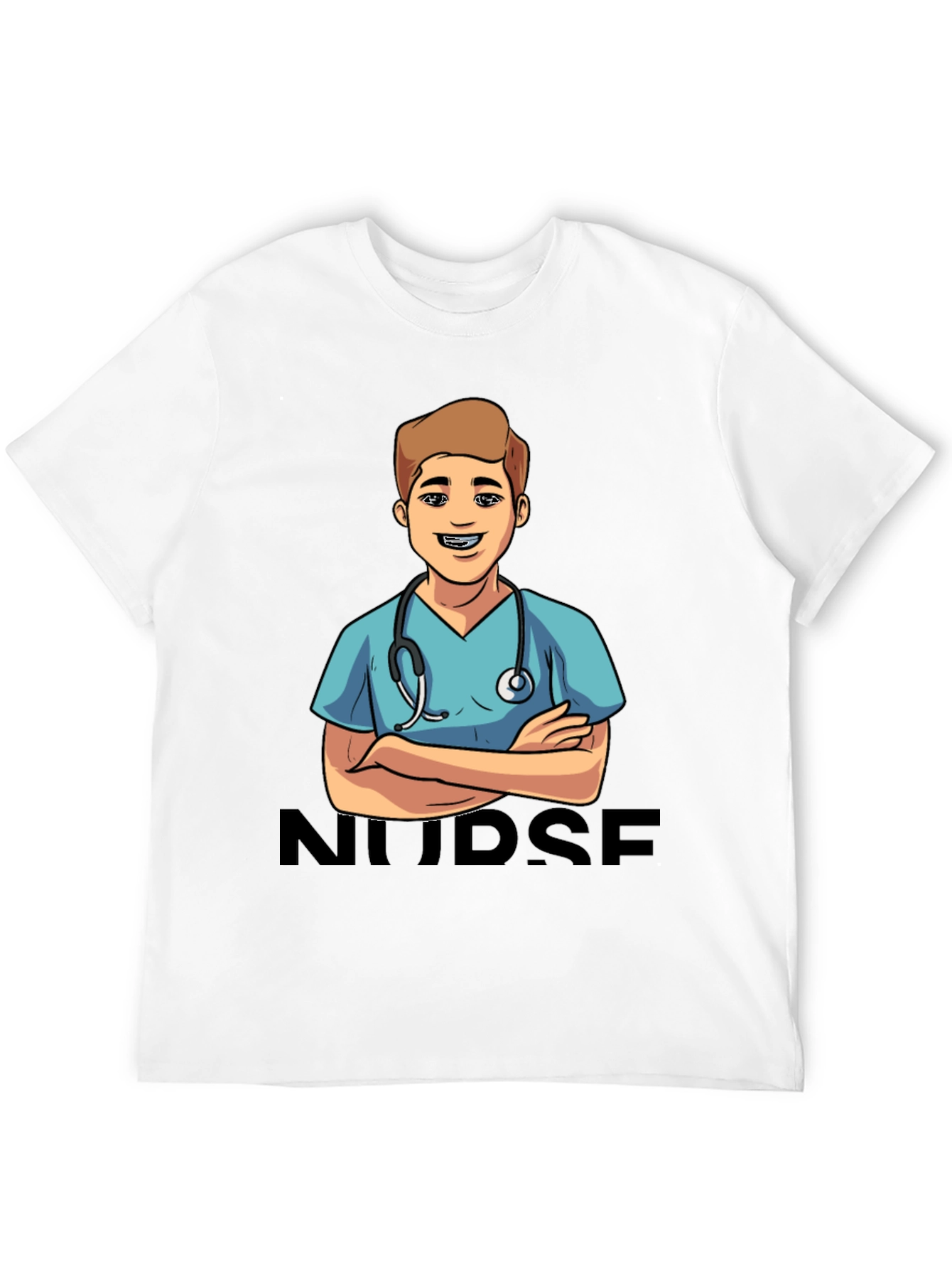 Cartoon Nurse T-Shirt - Black Graphic Tee