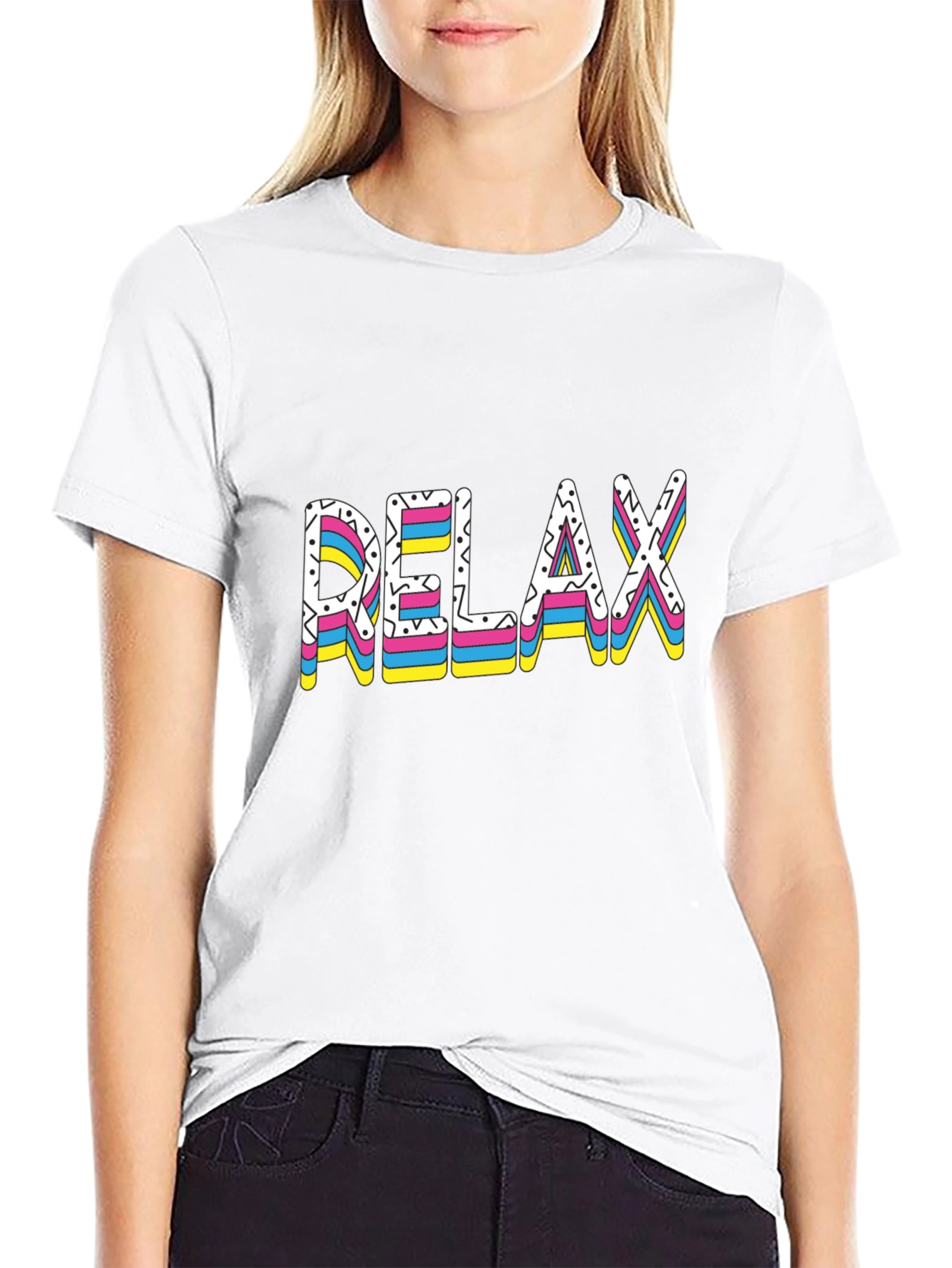 Relax Graphic Tee - Black Cotton T-Shirt