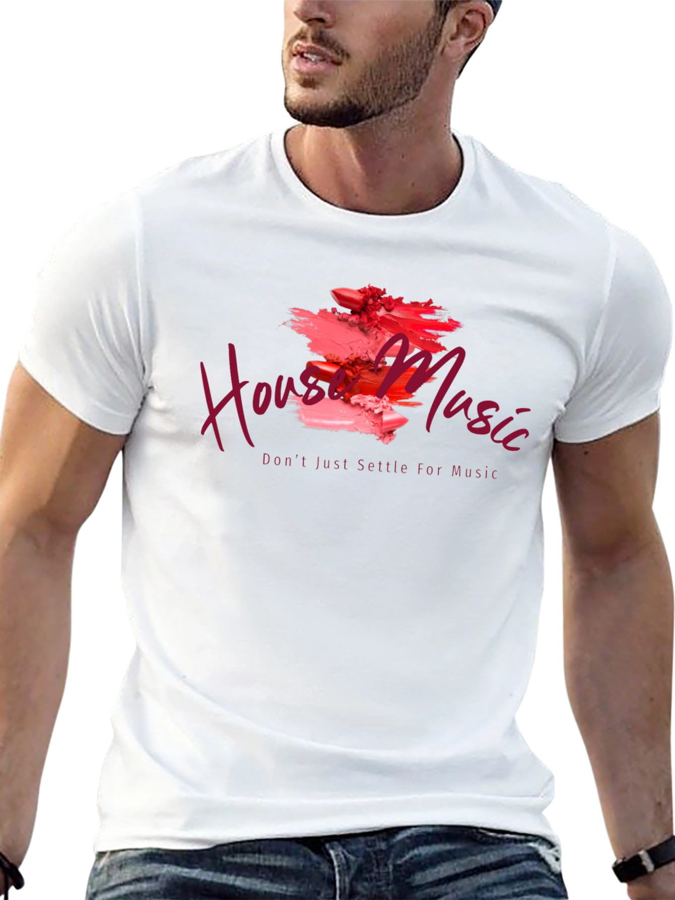 House Music Lipstick Art Graphic T-Shirt