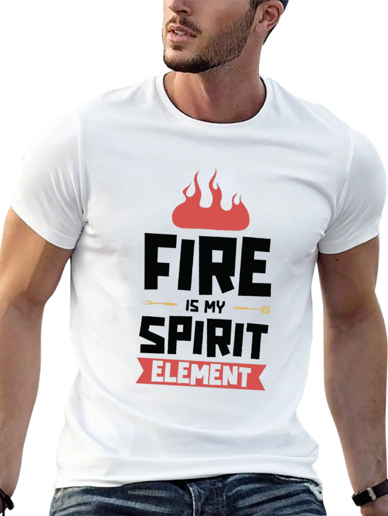 Fire is My Spirit Element Black T-Shirt