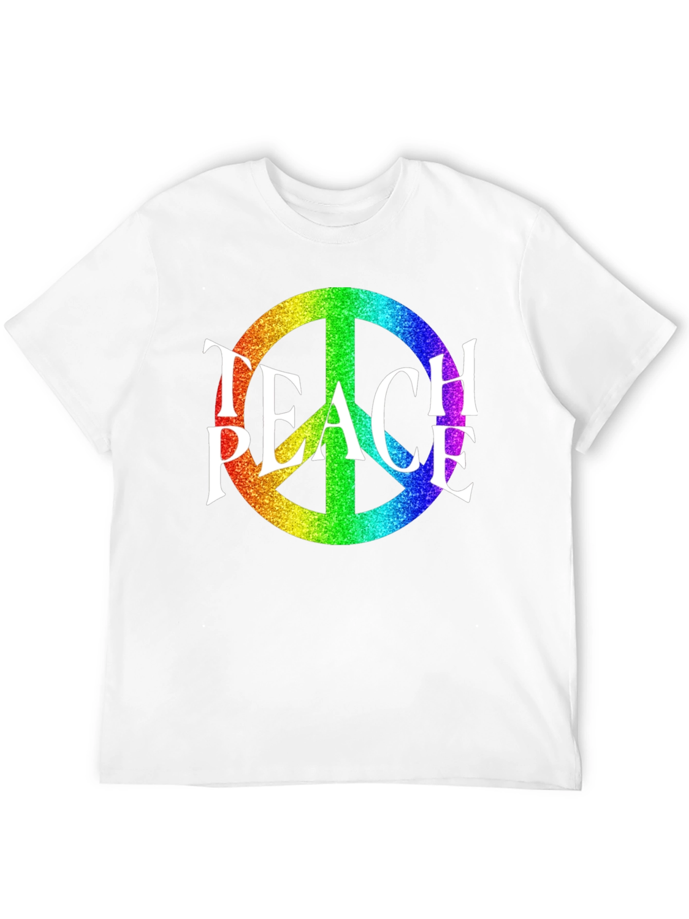 Teach Peace Rainbow Peace Sign T-Shirt