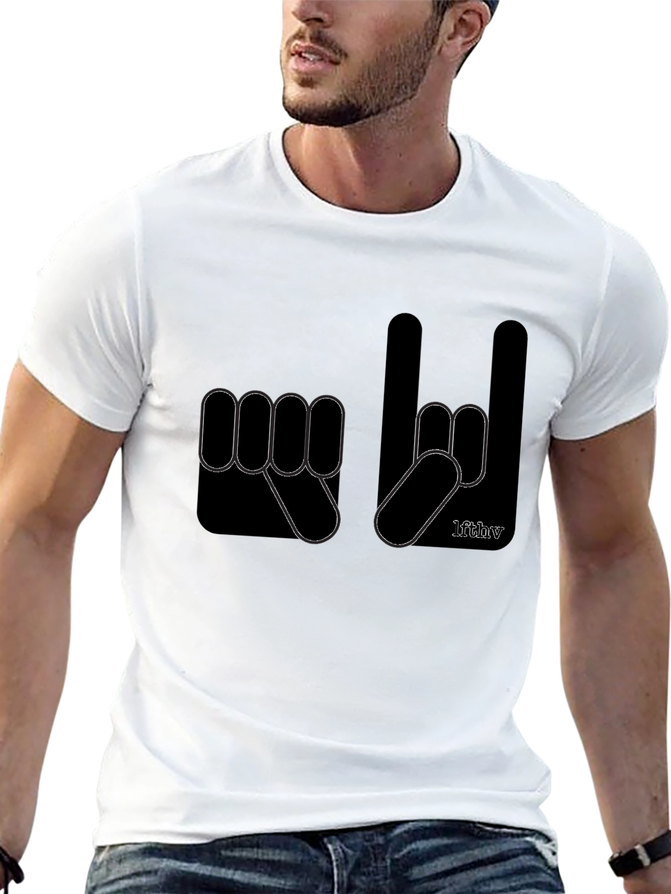 Black Rock On Hands Graphic Tee