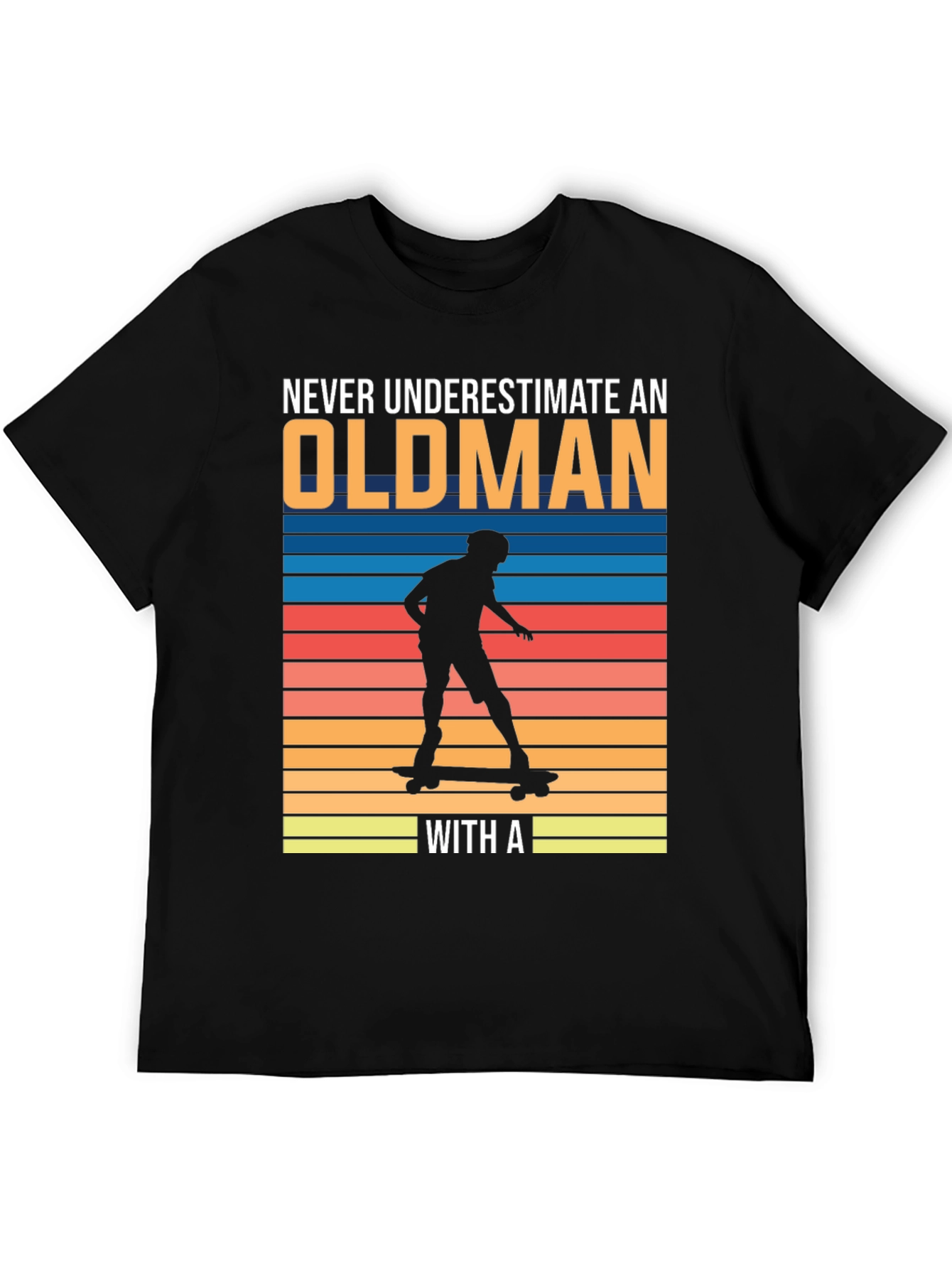 Old Man Skateboarder Graphic Tee