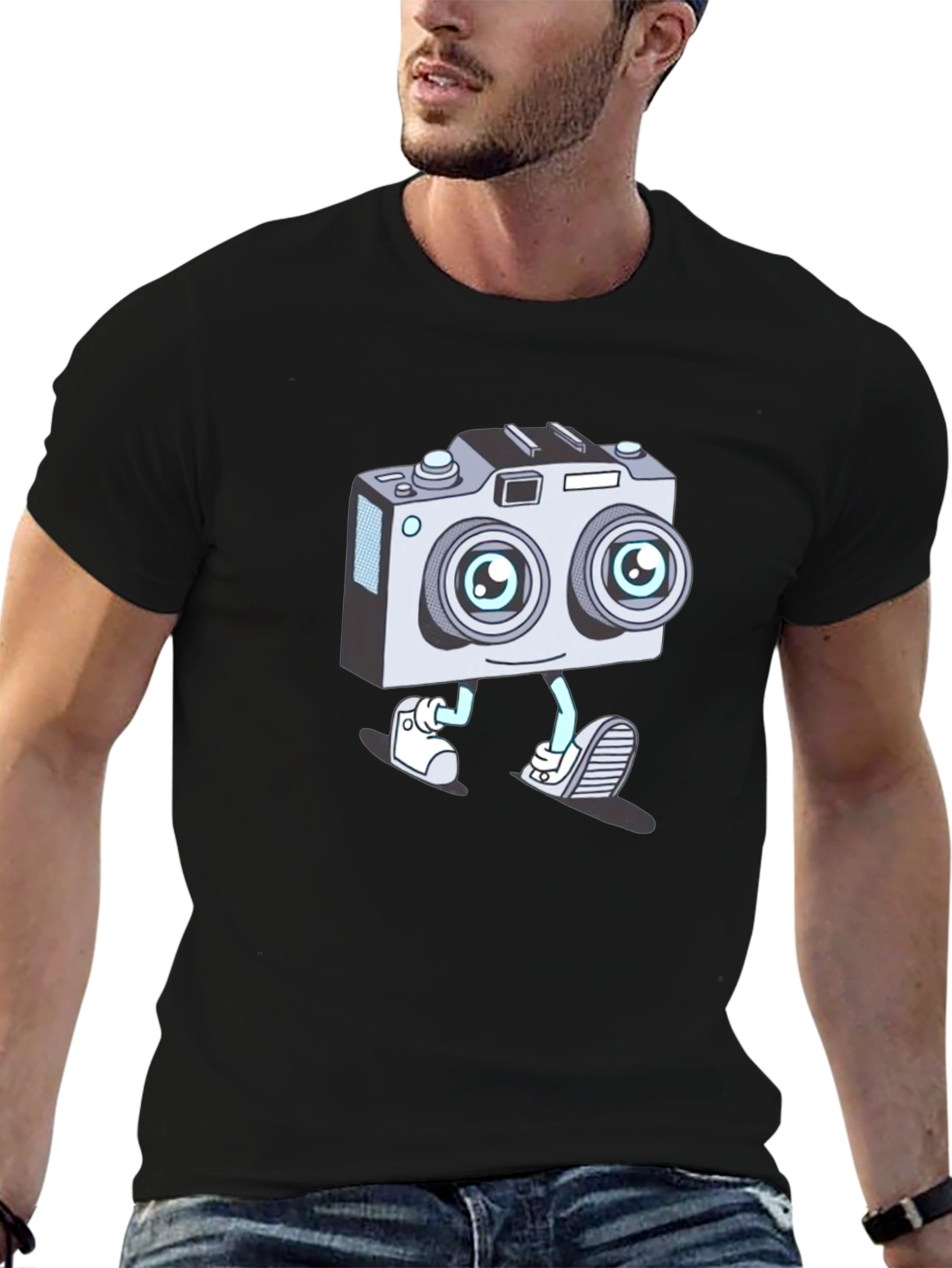 Cartoon Camera Character T-Shirt