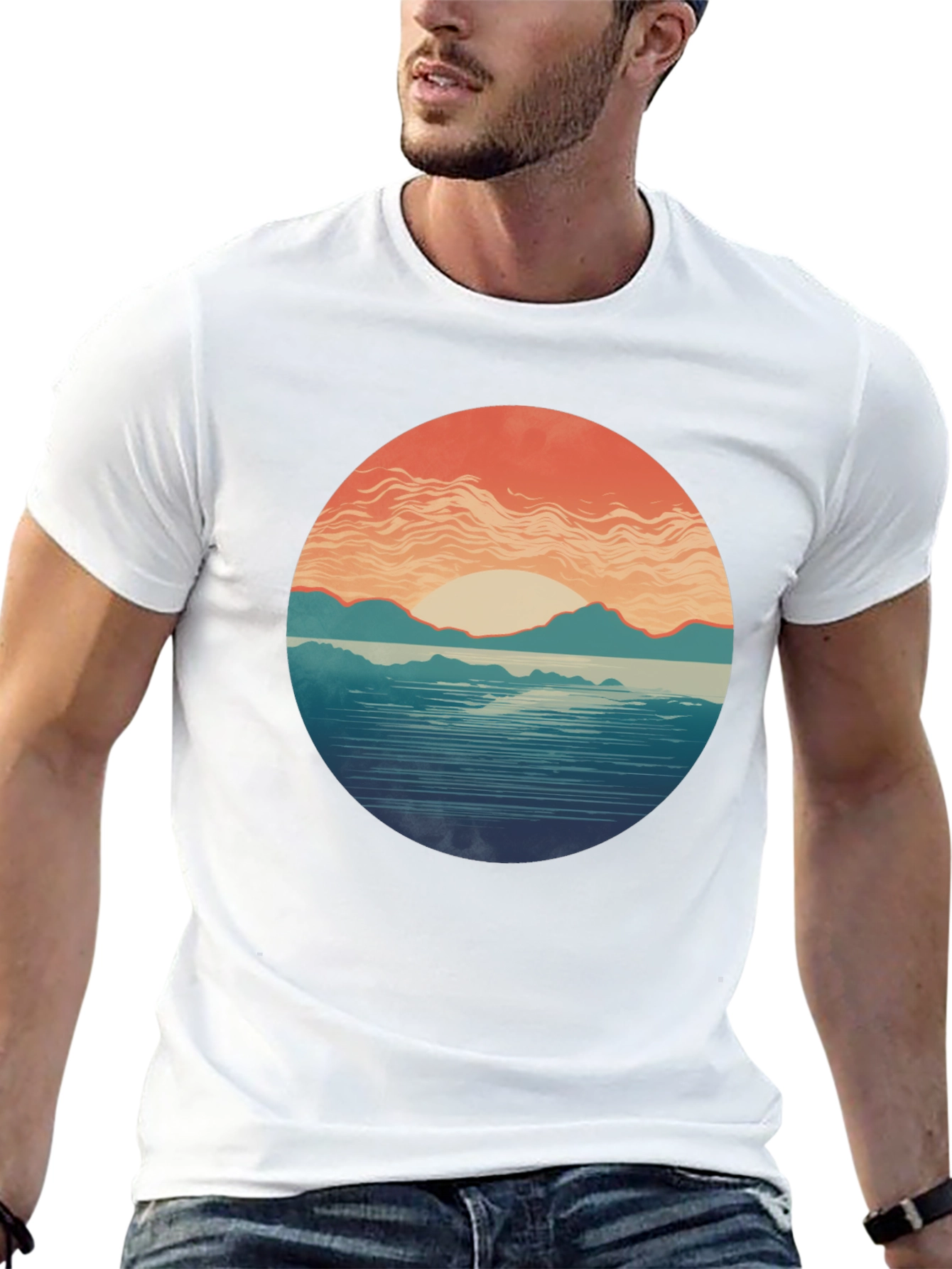 Sunset Graphic Tee - Stylish Nature Print