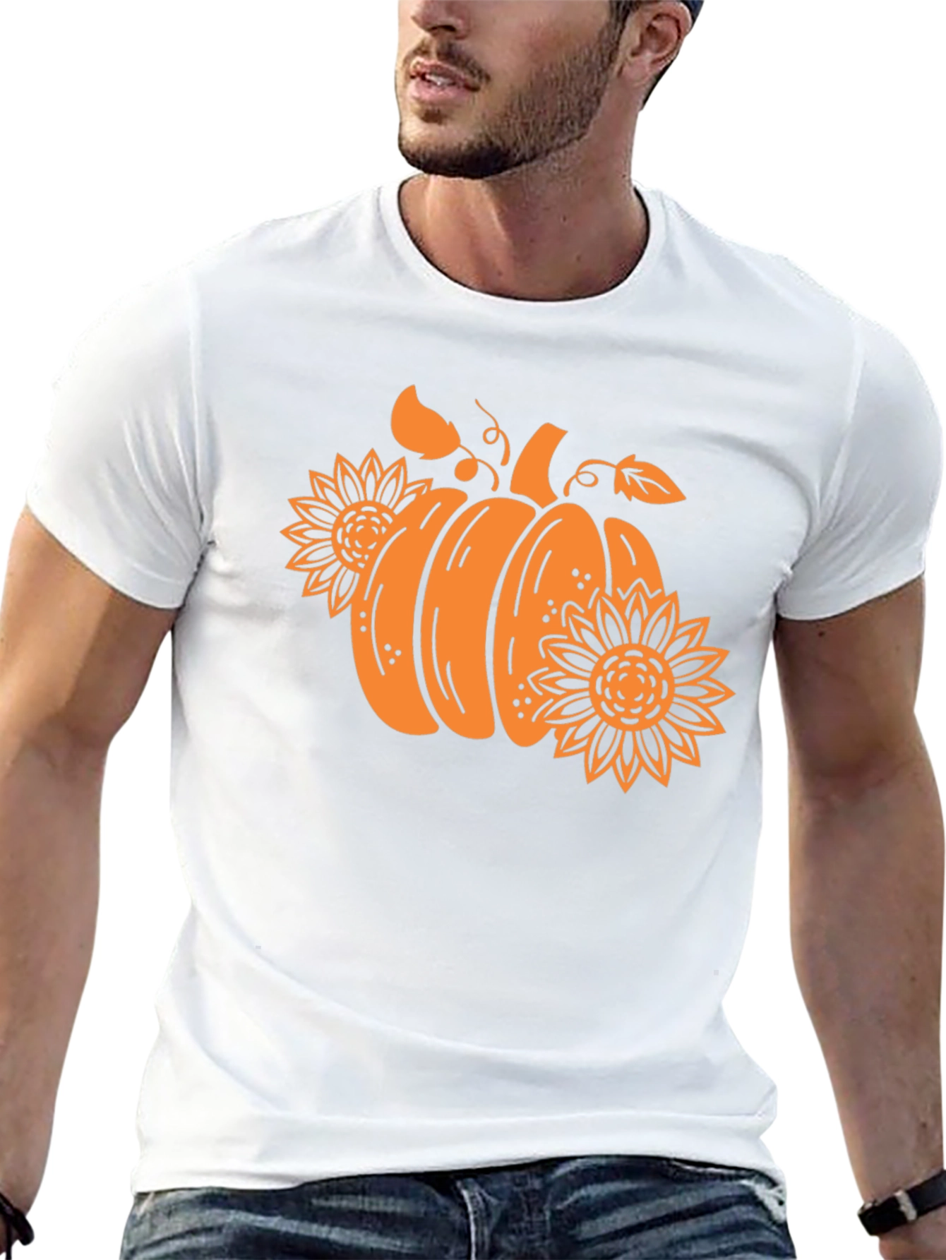 Pumpkin & Sunflower Graphic Tee - Fall Vibes