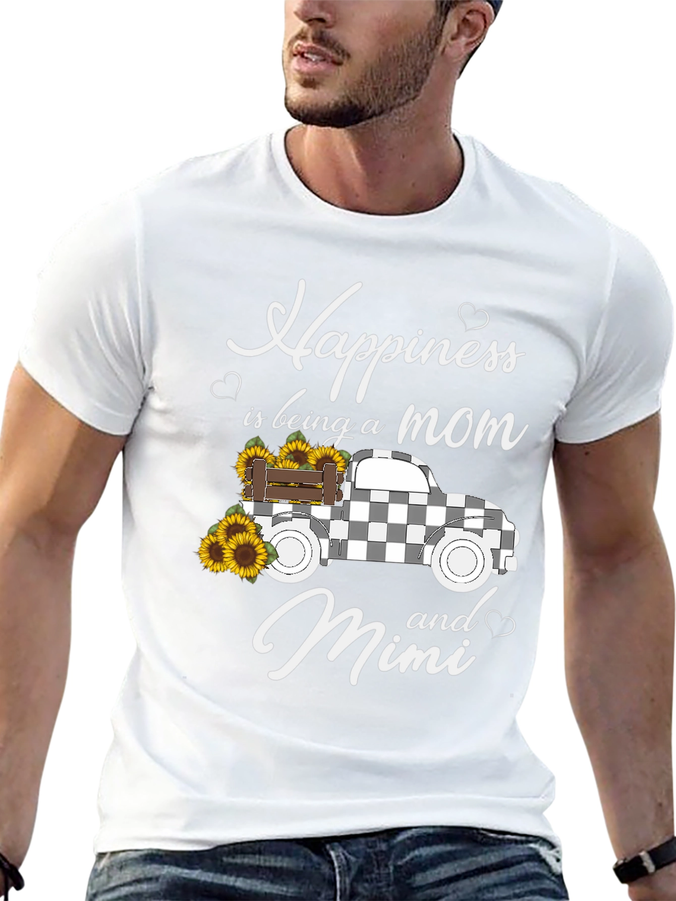 Happiness Mom and Mimi Black Graphic Tee