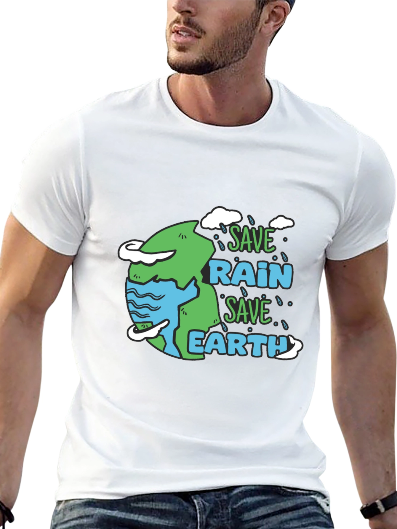 Save Rain Save Earth Graphic T-Shirt