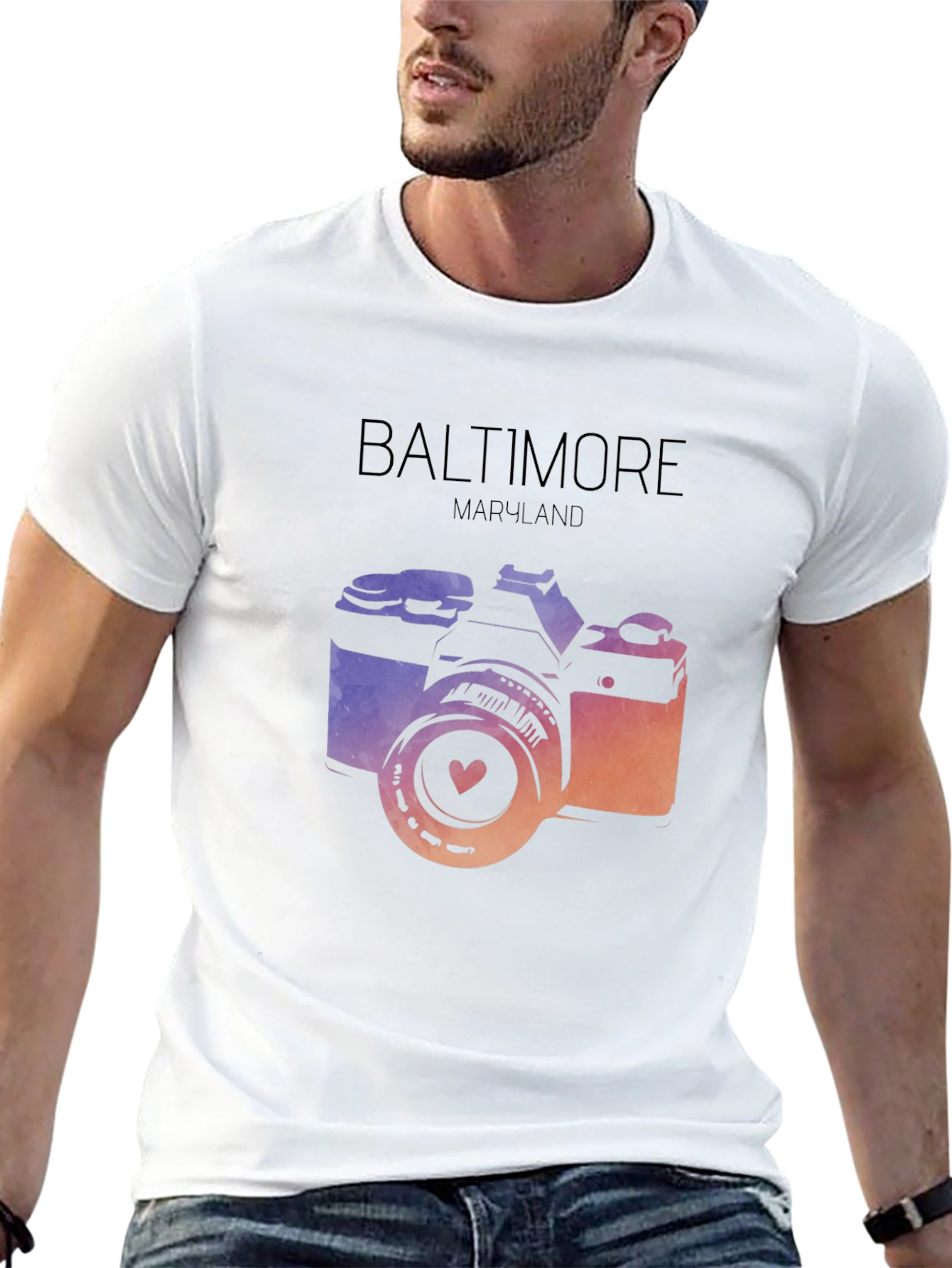 Baltimore Maryland Camera Graphic T-Shirt