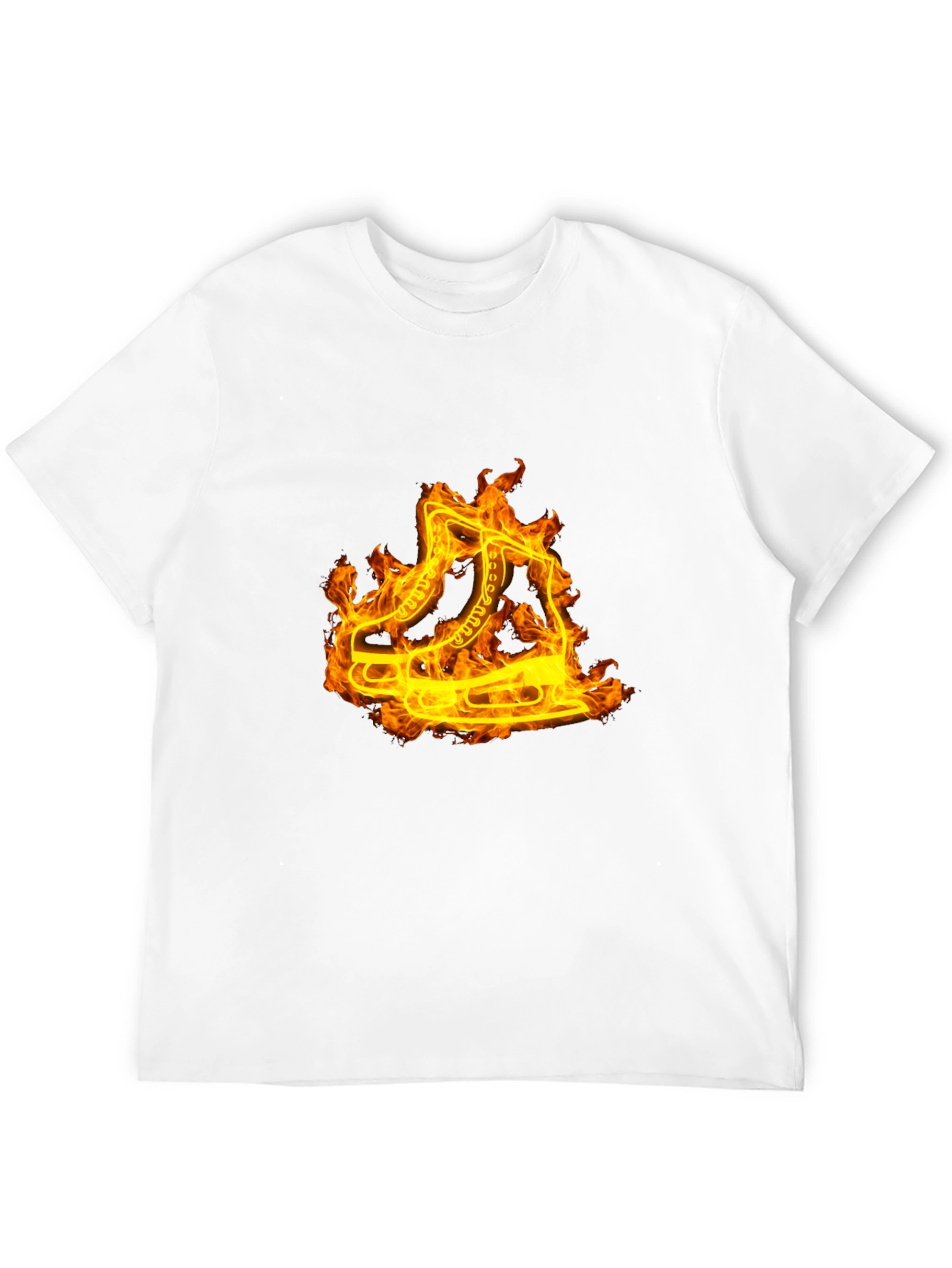 Flaming Ice Skate Black T-Shirt