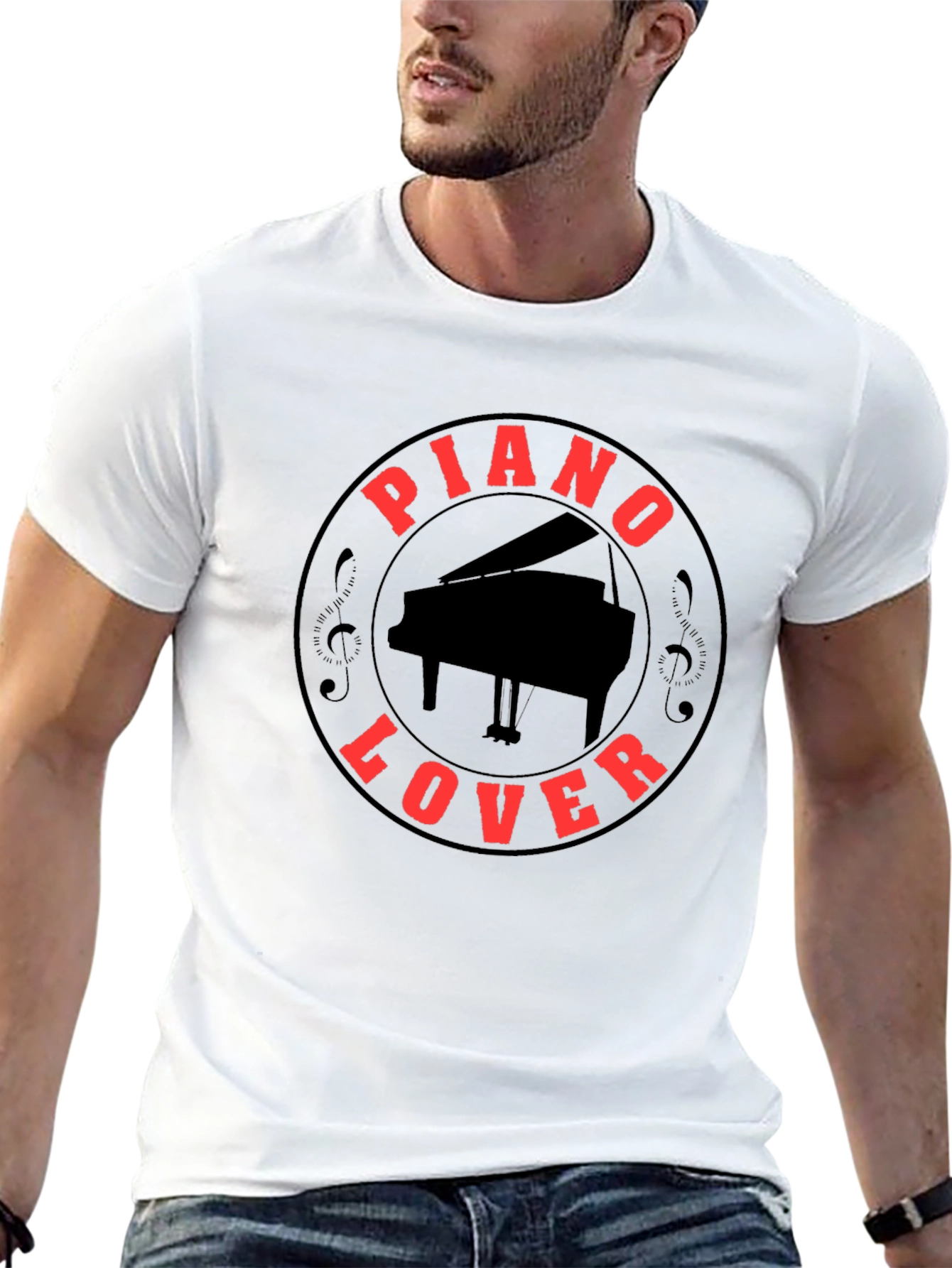 Piano Lover Black T-Shirt: Music & Style