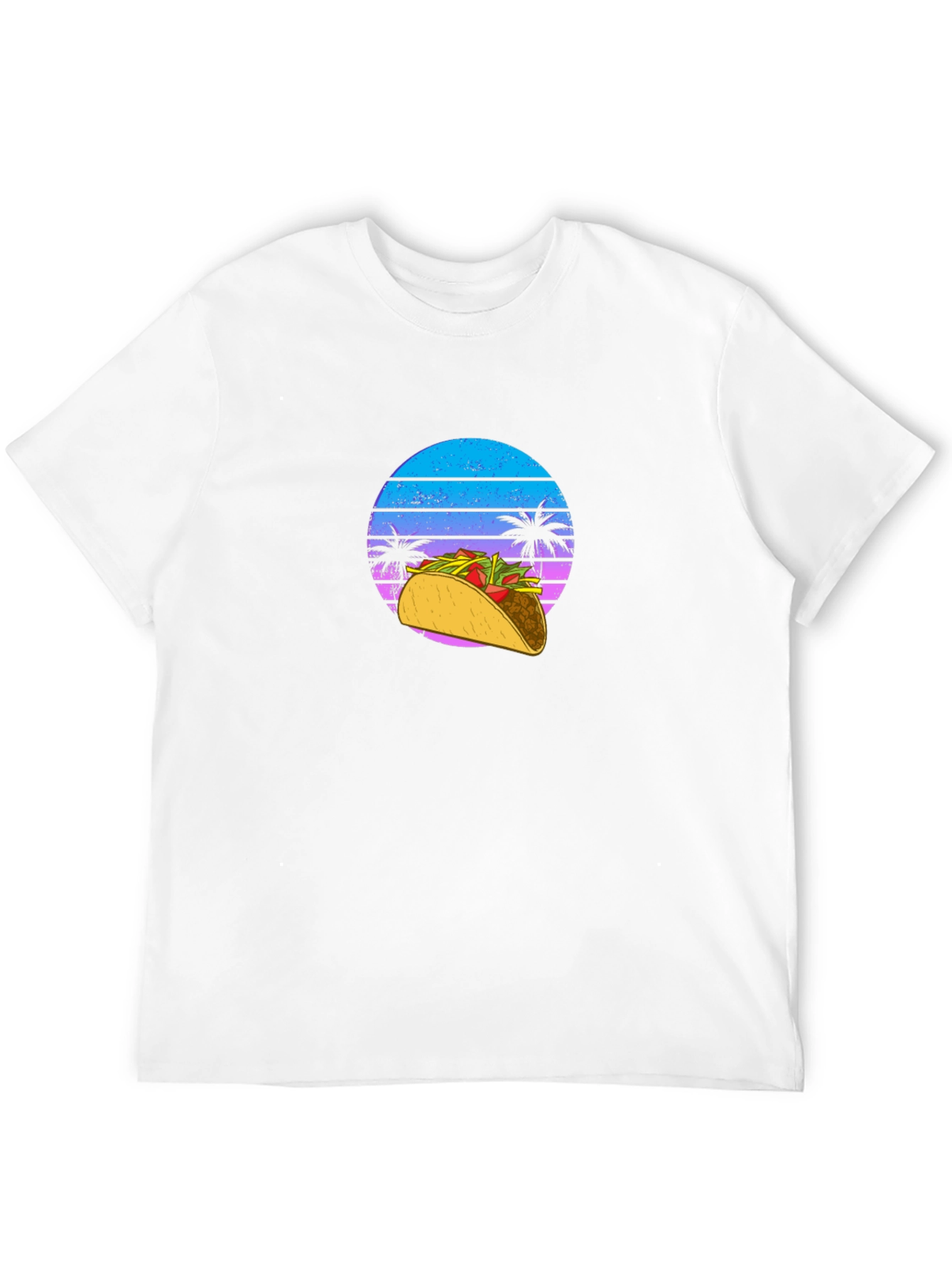 Retro Taco T-Shirt - Sunset Palm Design