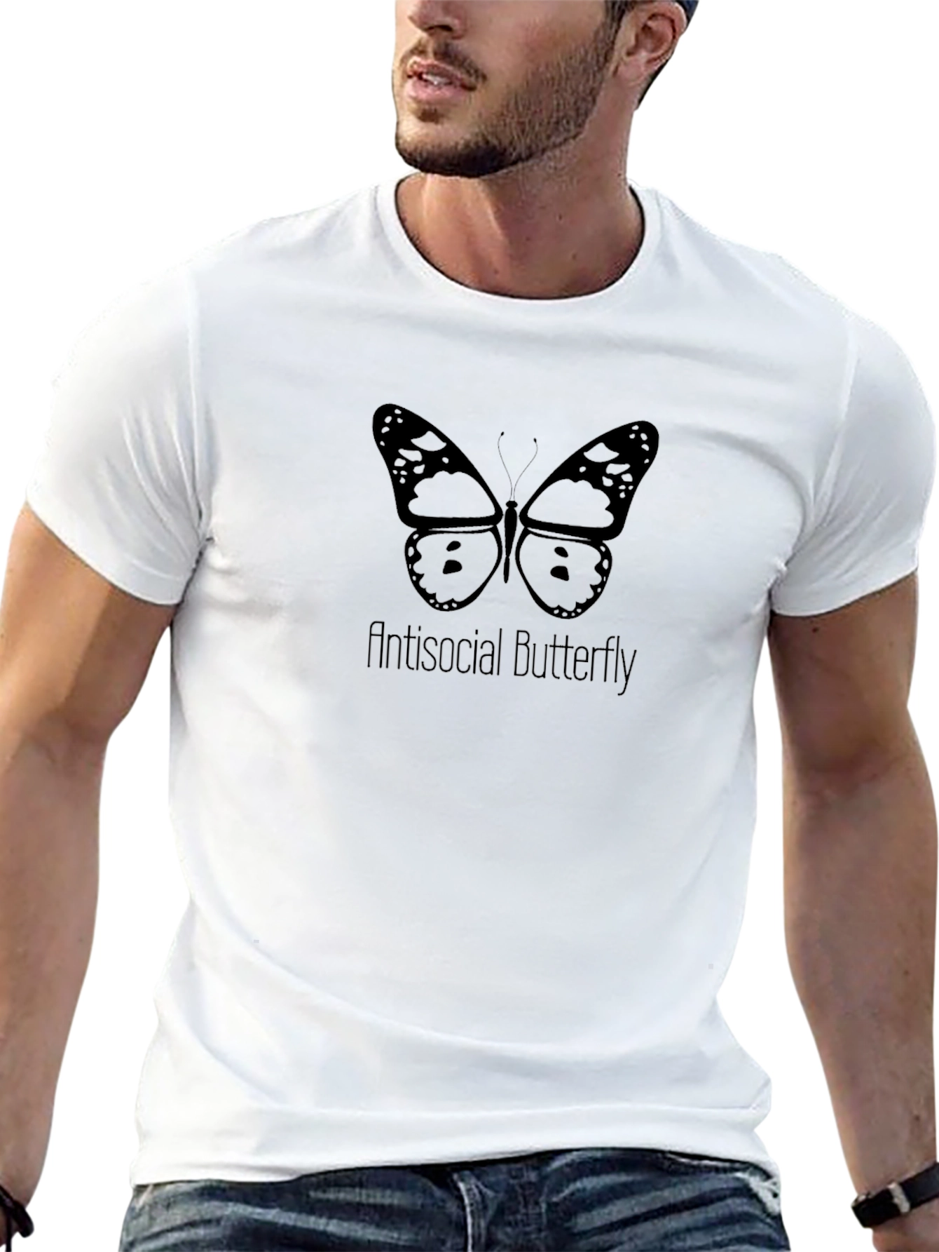 Antisocial Butterfly Graphic Tee - Dark Humor T-Shirt