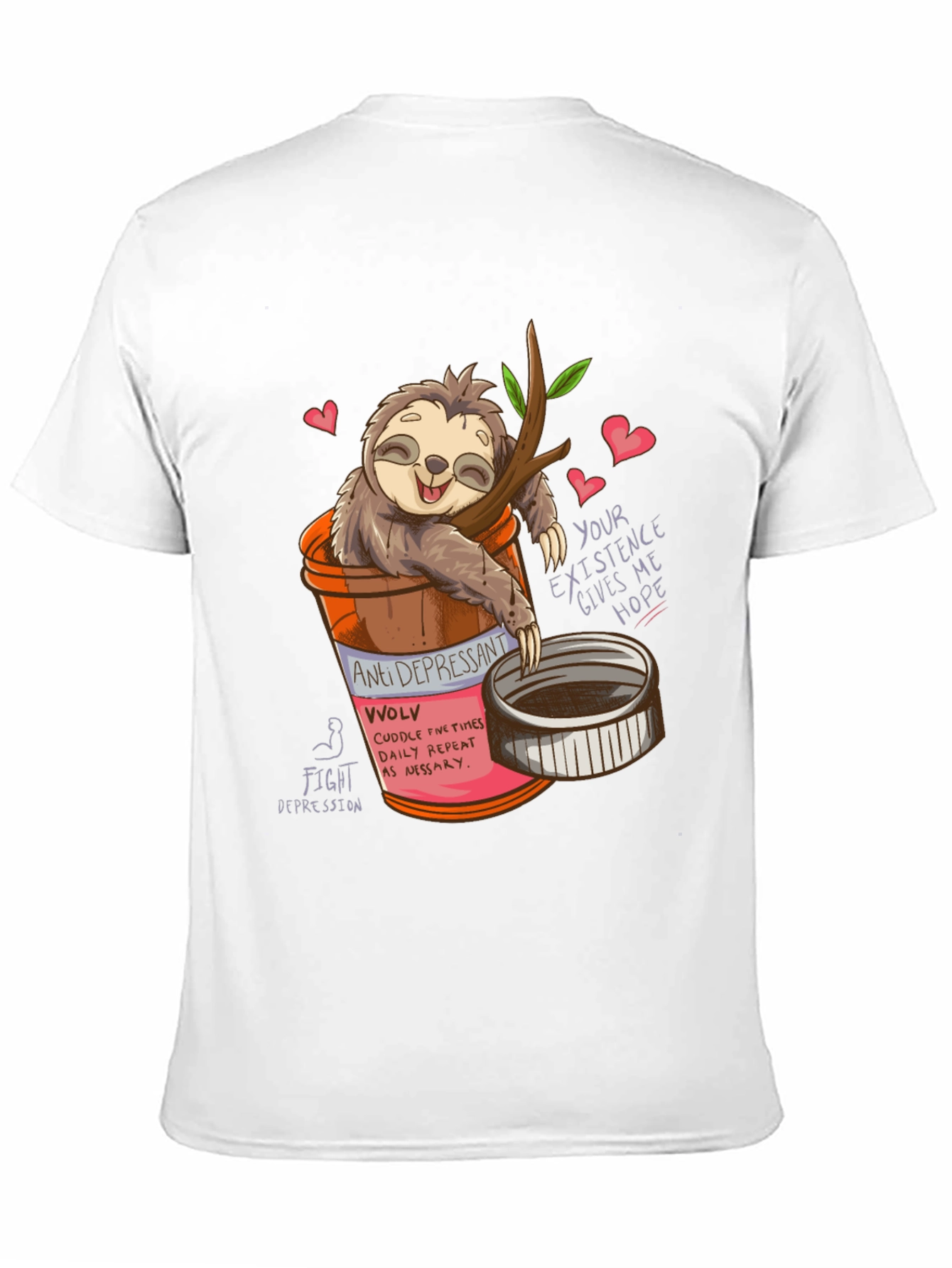 Cute Sloth Anti-Depressant Funny T-Shirt