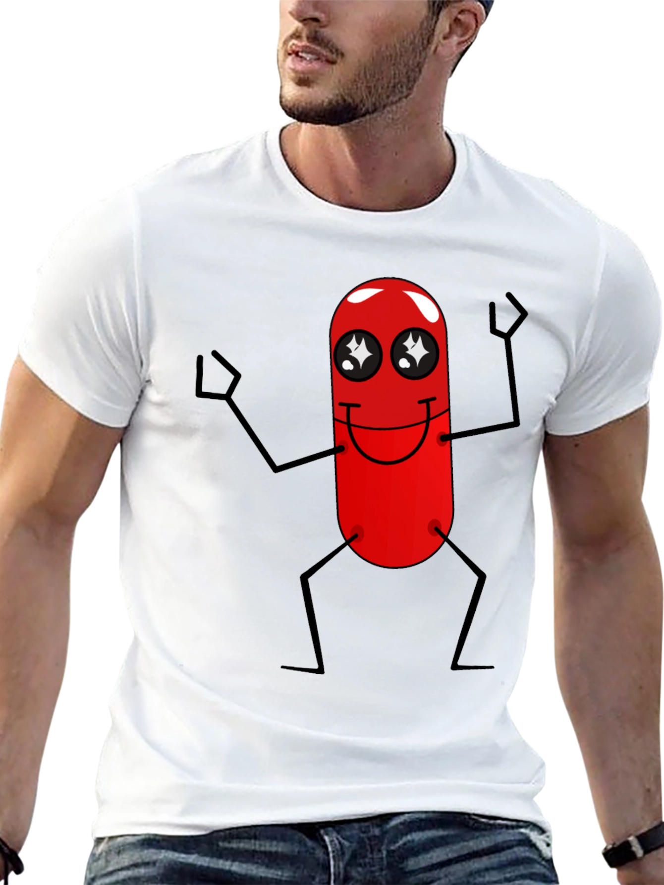 Funny Red Pill Character Black T-Shirt