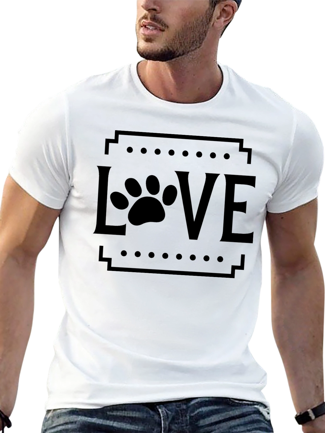 Love Paw Print Black Graphic Tee