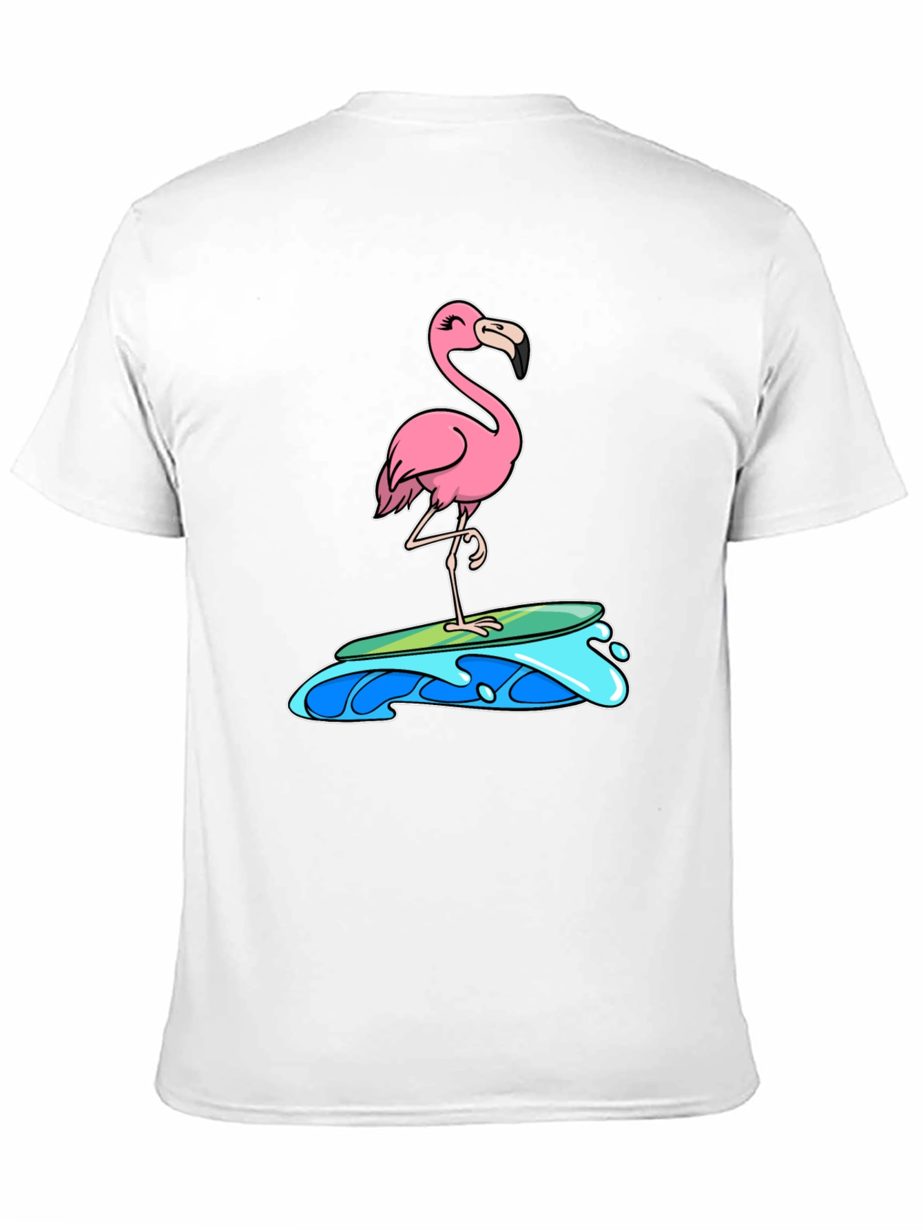 Flamingo Surfing T-Shirt - Cute & Fun Design