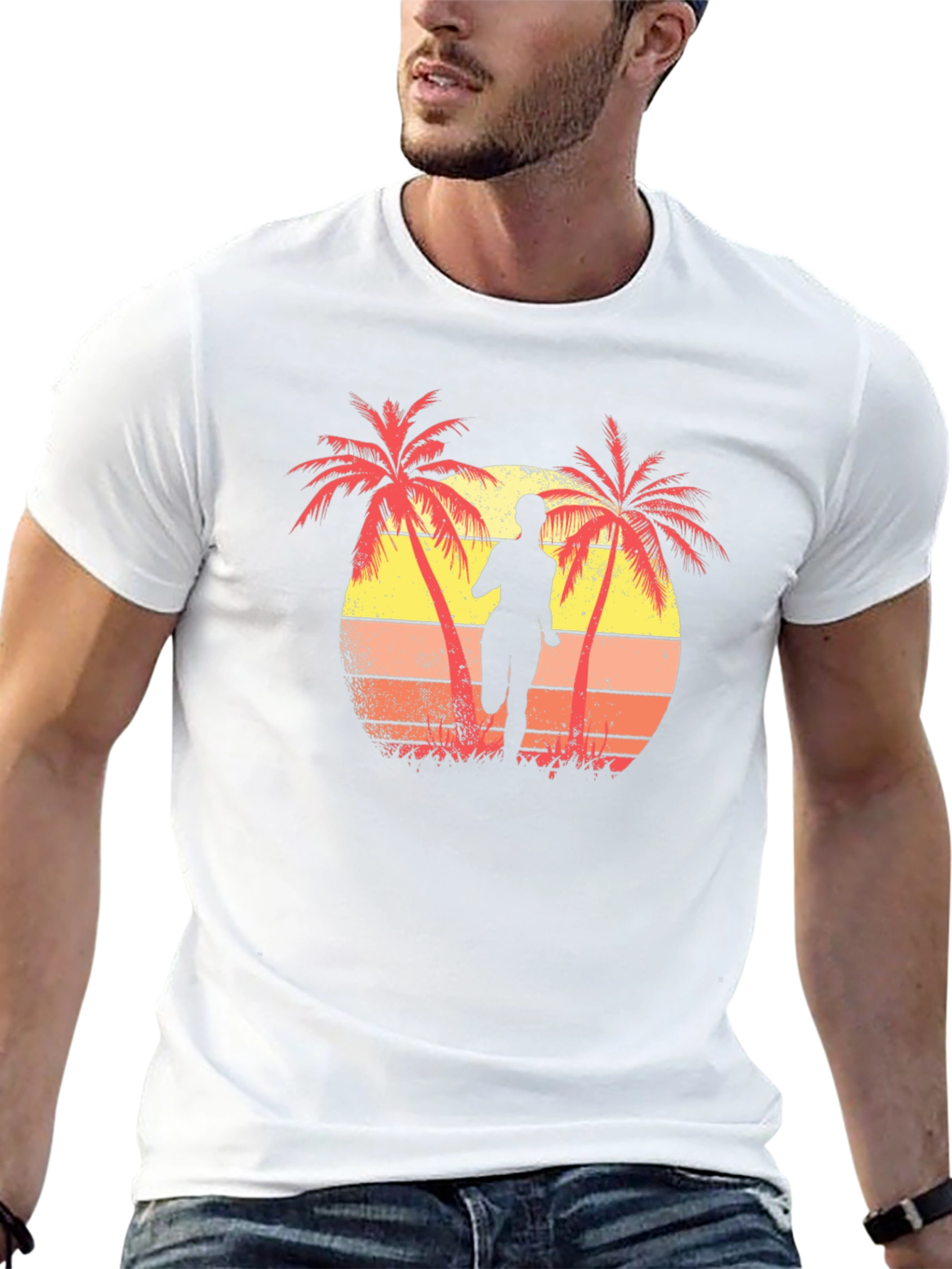 Retro Sunset Runner T-Shirt