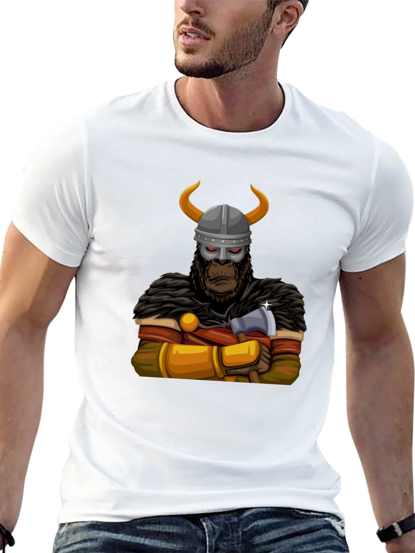 Viking Gorilla Graphic T-Shirt - Unique Design