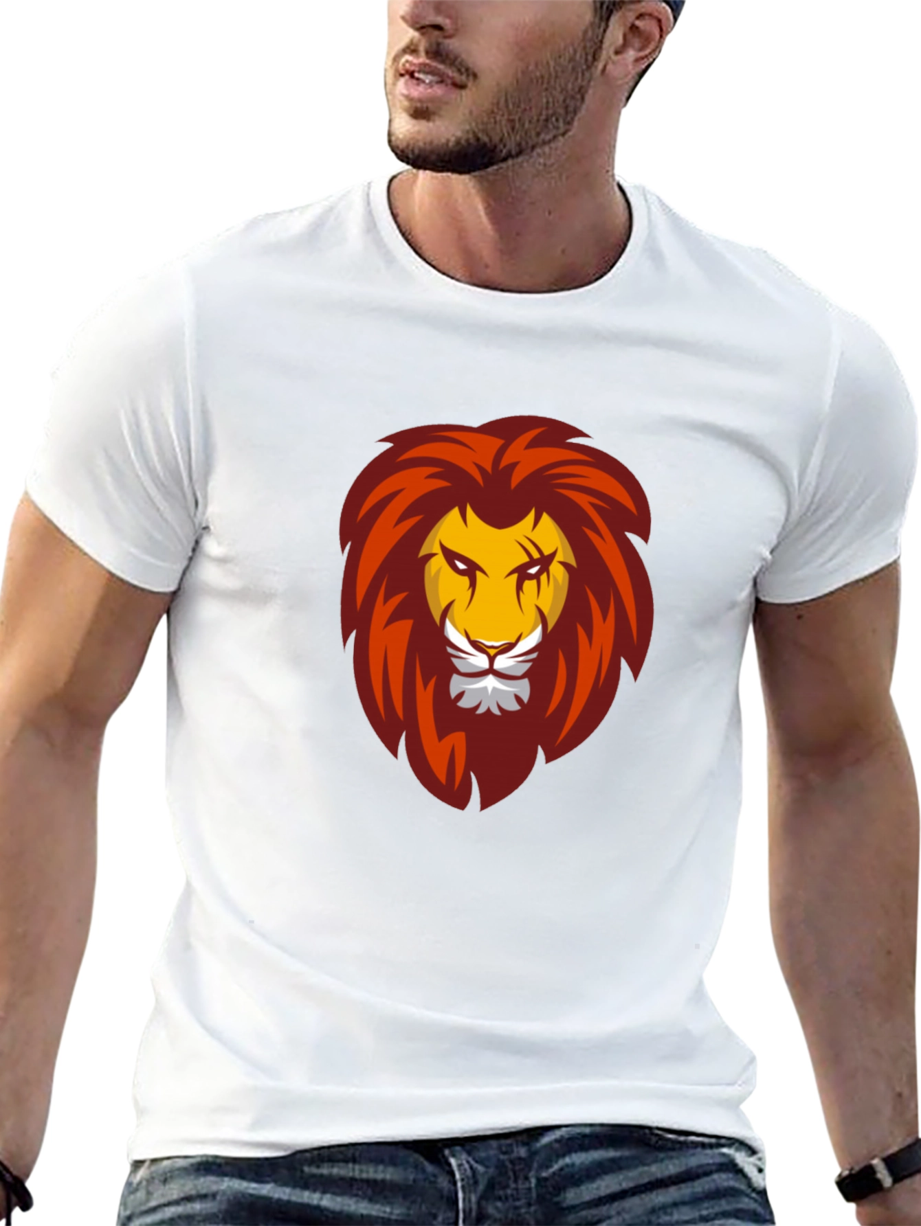 Bold Lion Graphic Tee - Black Cotton Comfort
