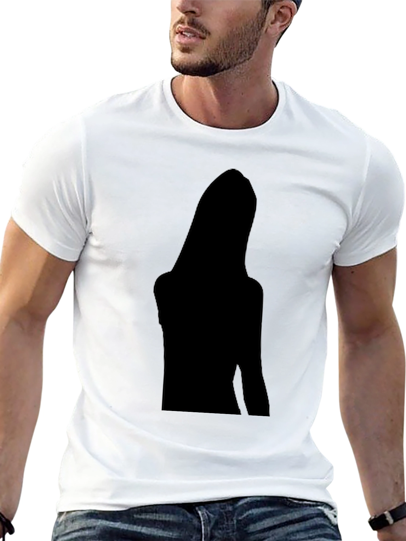 Black Graphic Tee - Silhouette Design