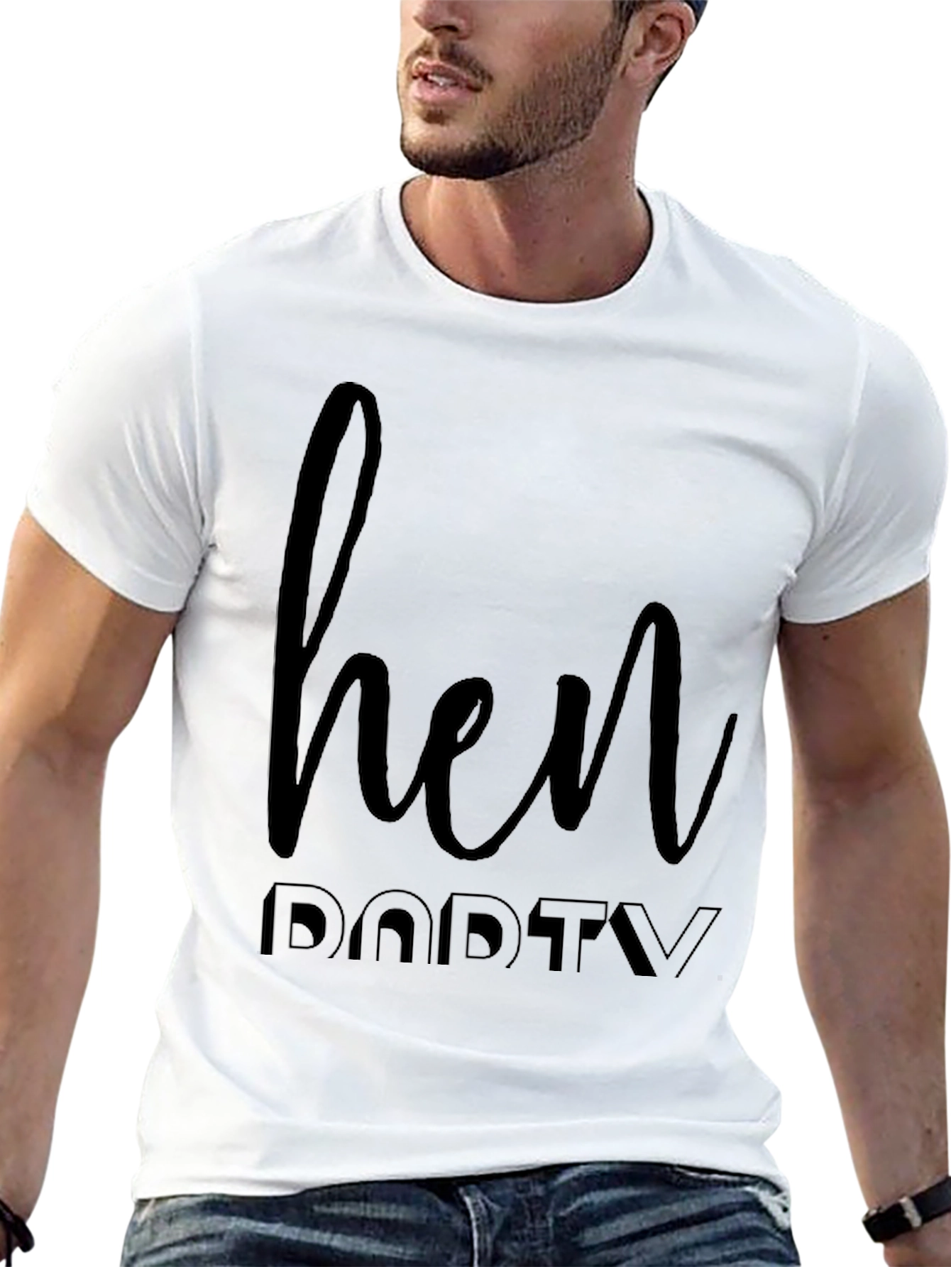 Hen Party Crew Tee - Black Graphic Print