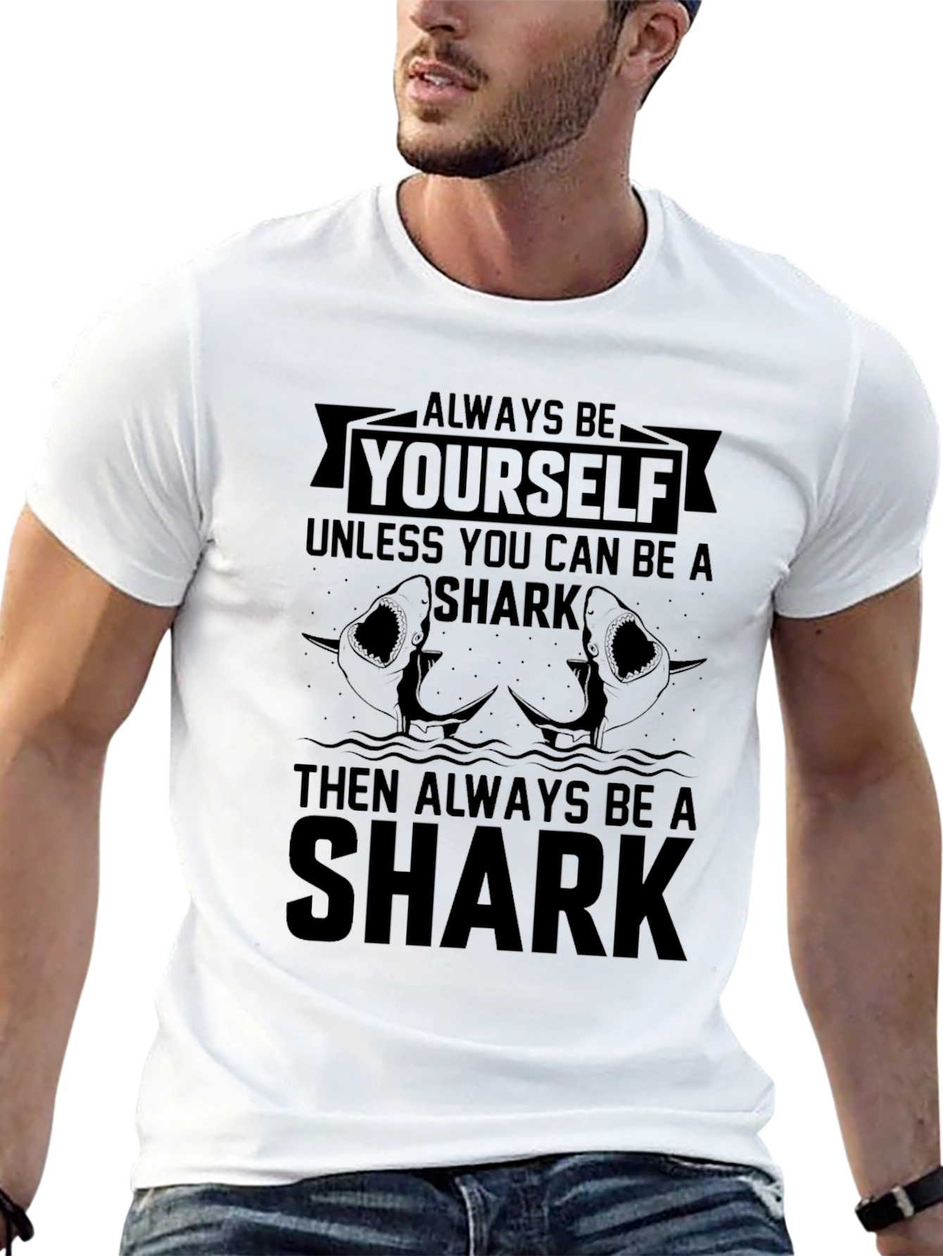 Always Be Yourself Shark Black T-Shirt