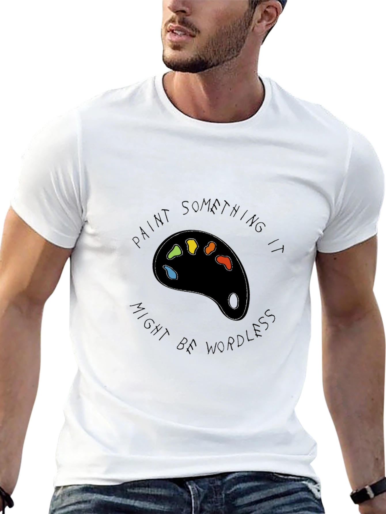 Paint Something It Might Be Wordless Black T-Shirt