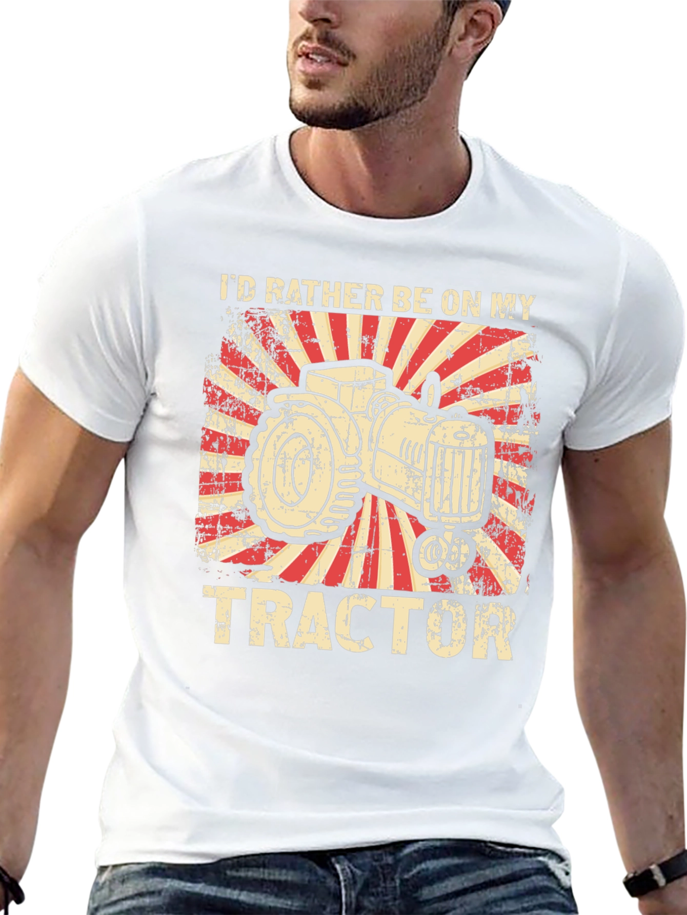 Id Rather Be On My Tractor Graphic T-Shirt