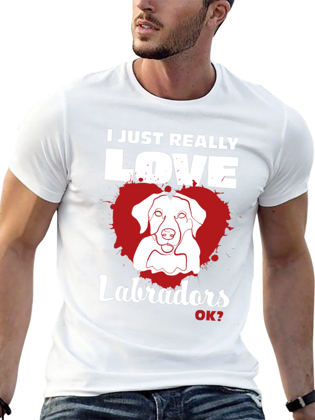 I Love Labradors T-Shirt - Heart Dog Tee