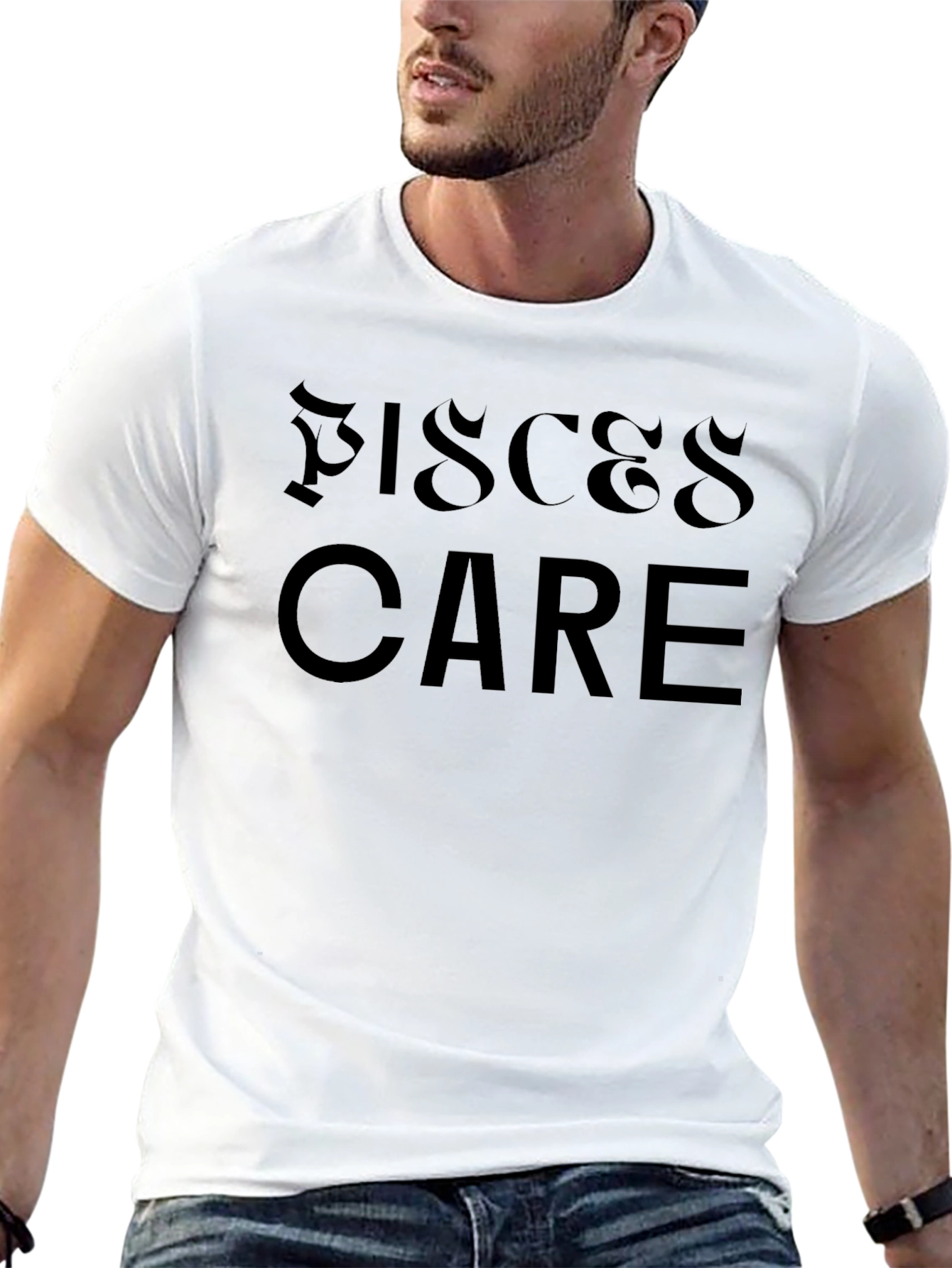 Pisces Care Black Graphic T-Shirt