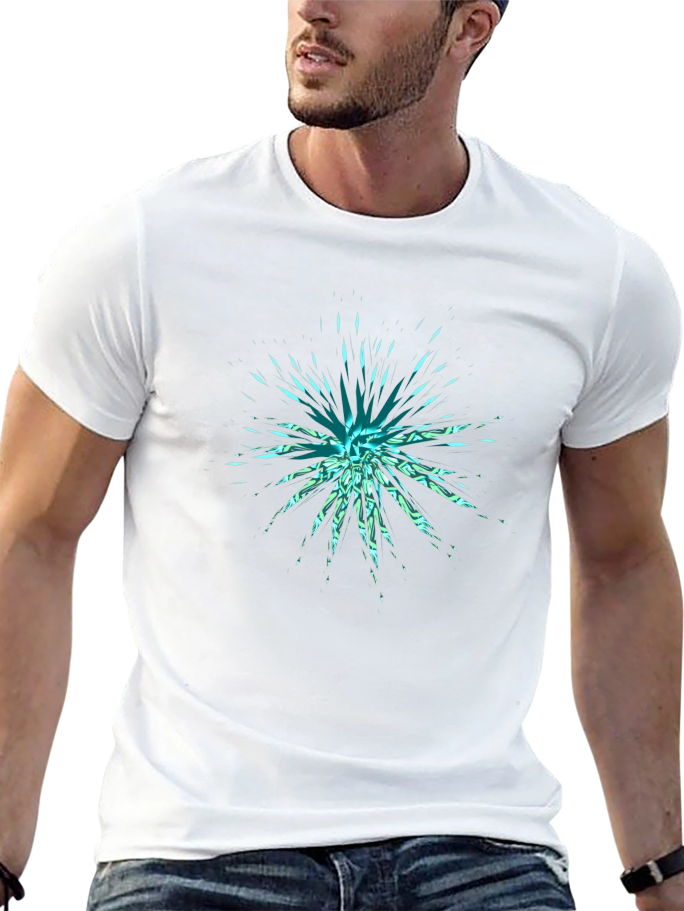 Abstract Burst Black T-Shirt