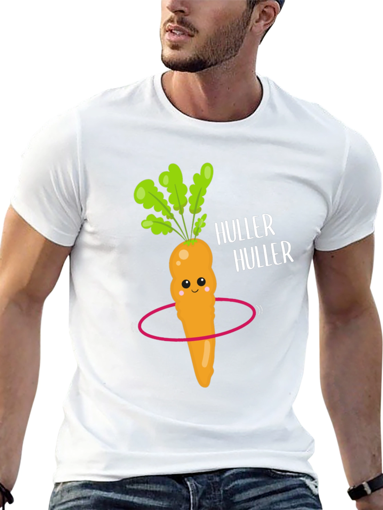 Funny Carrot Hula Hooping Graphic Tee - Black