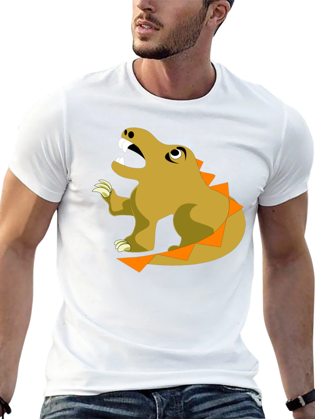 Cartoon Dinosaur Graphic T-Shirt