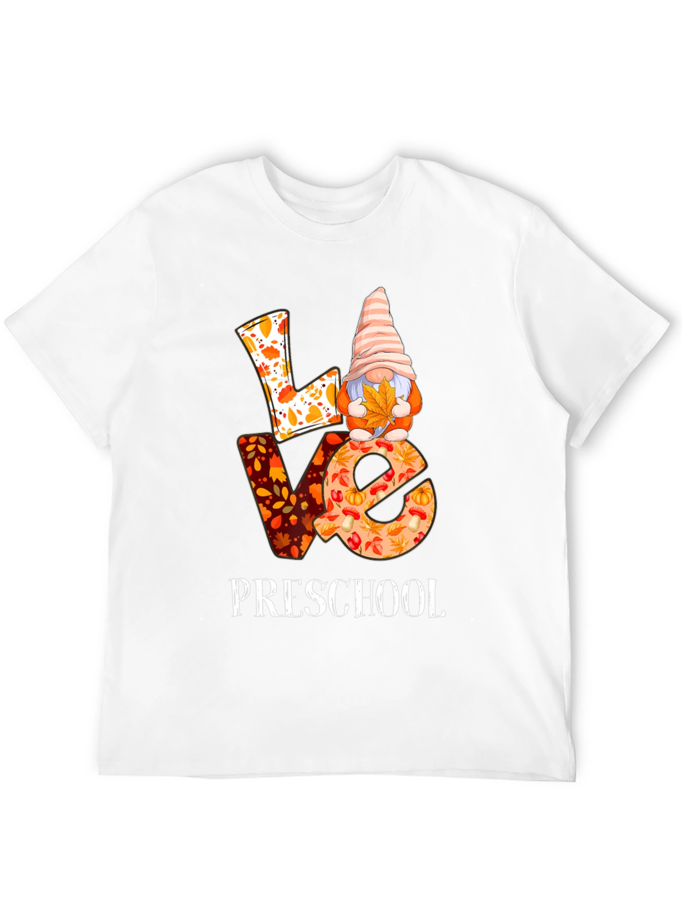 Fall Preschool Teacher LOVE Gnome T-Shirt