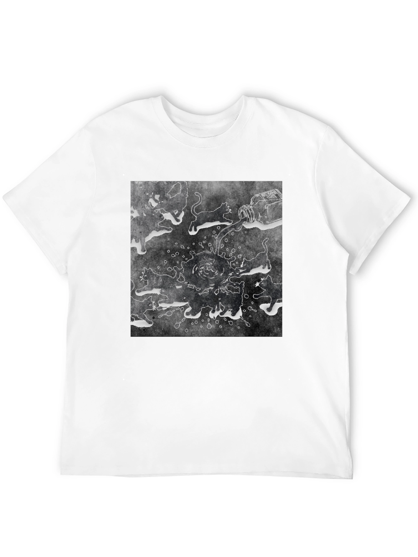 Ink Cats Graphic Tee - Unique Artistic Design