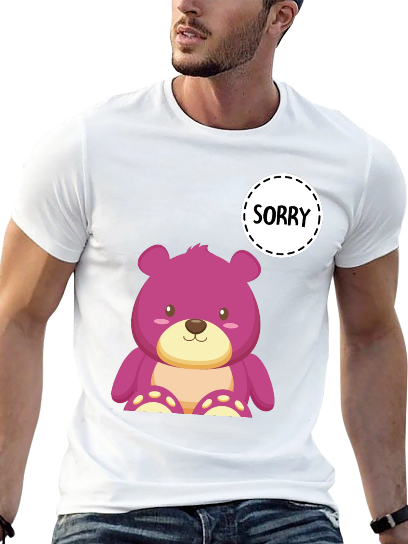 Sorry Bear Graphic T-Shirt - Mens Black Tee