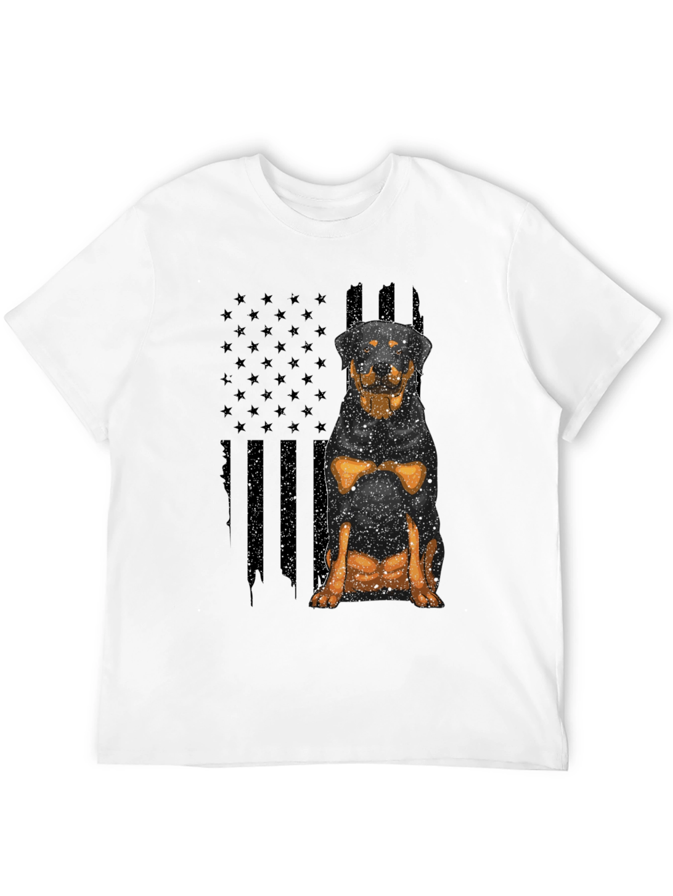 Rottweiler American Flag Mens Black T-Shirt