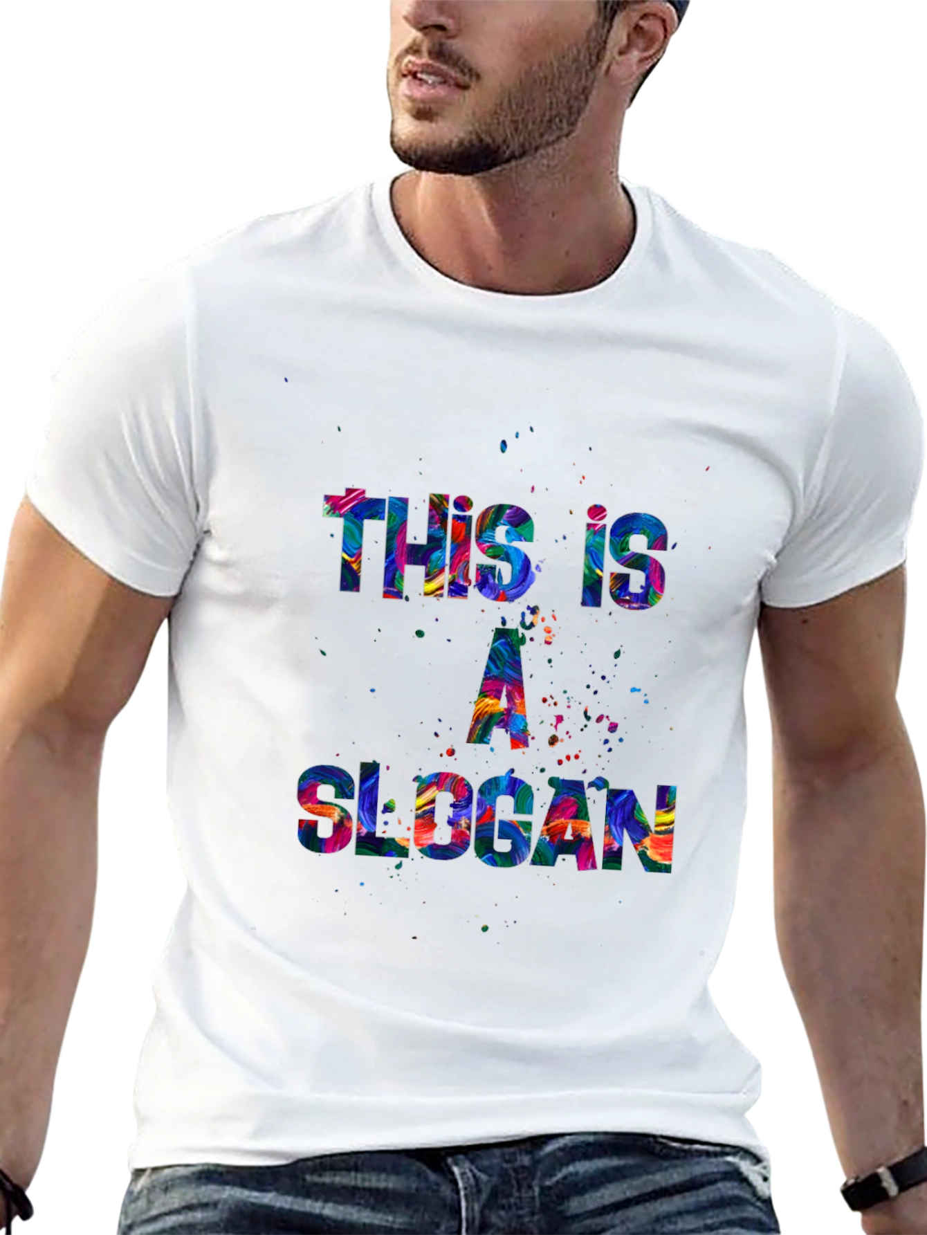 Colorful Slogan Graphic T-Shirt