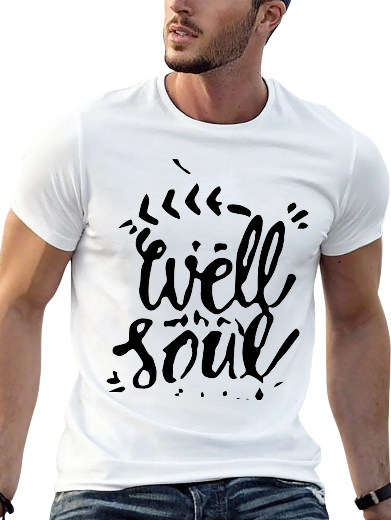 Well Soul Black Graphic T-Shirt