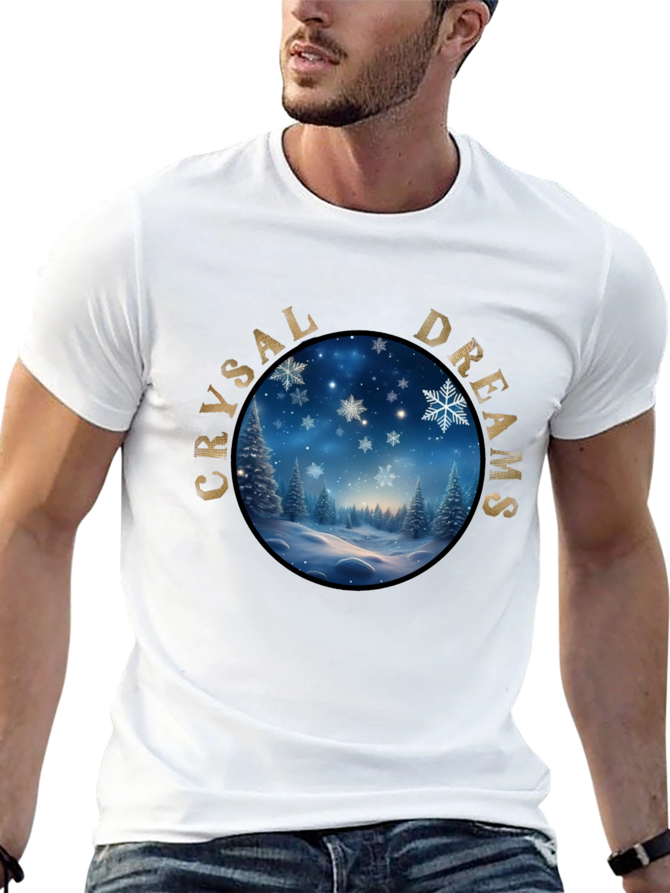 Crystal Dreams Graphic Tee - Winter Snow Scene