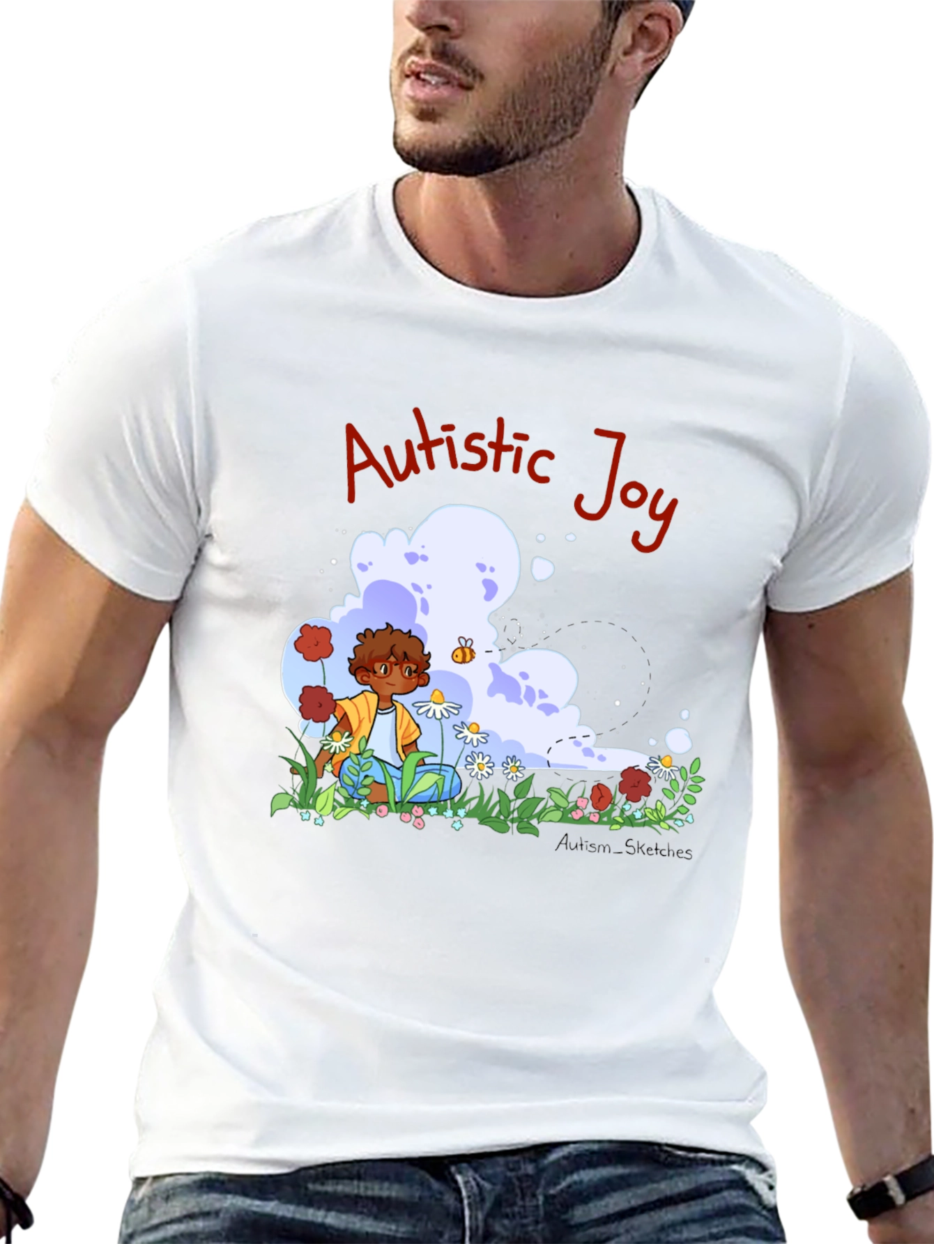 Autistic Joy Black Graphic Tee