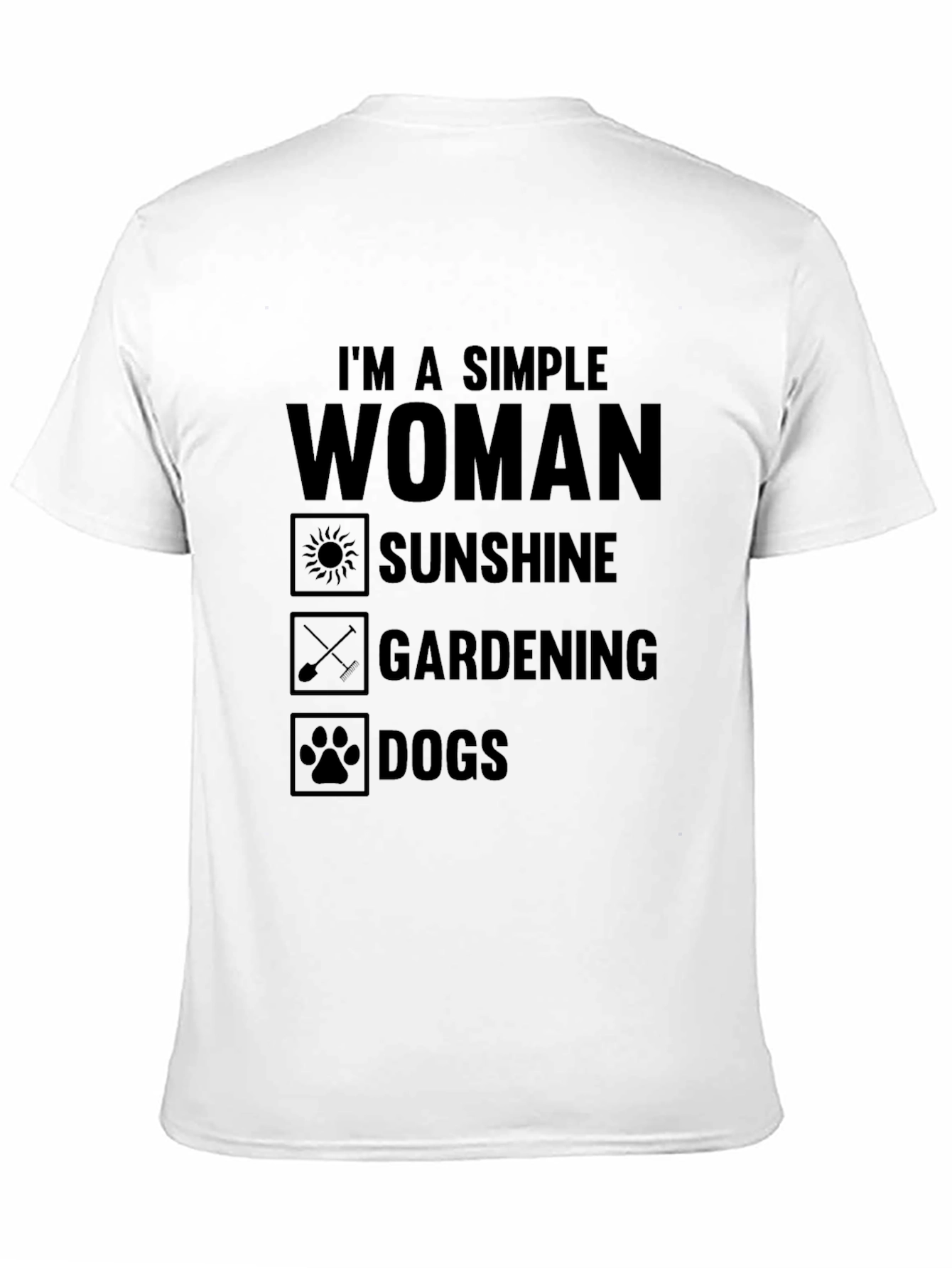 Simple Woman T-Shirt: Sunshine Gardening Dogs