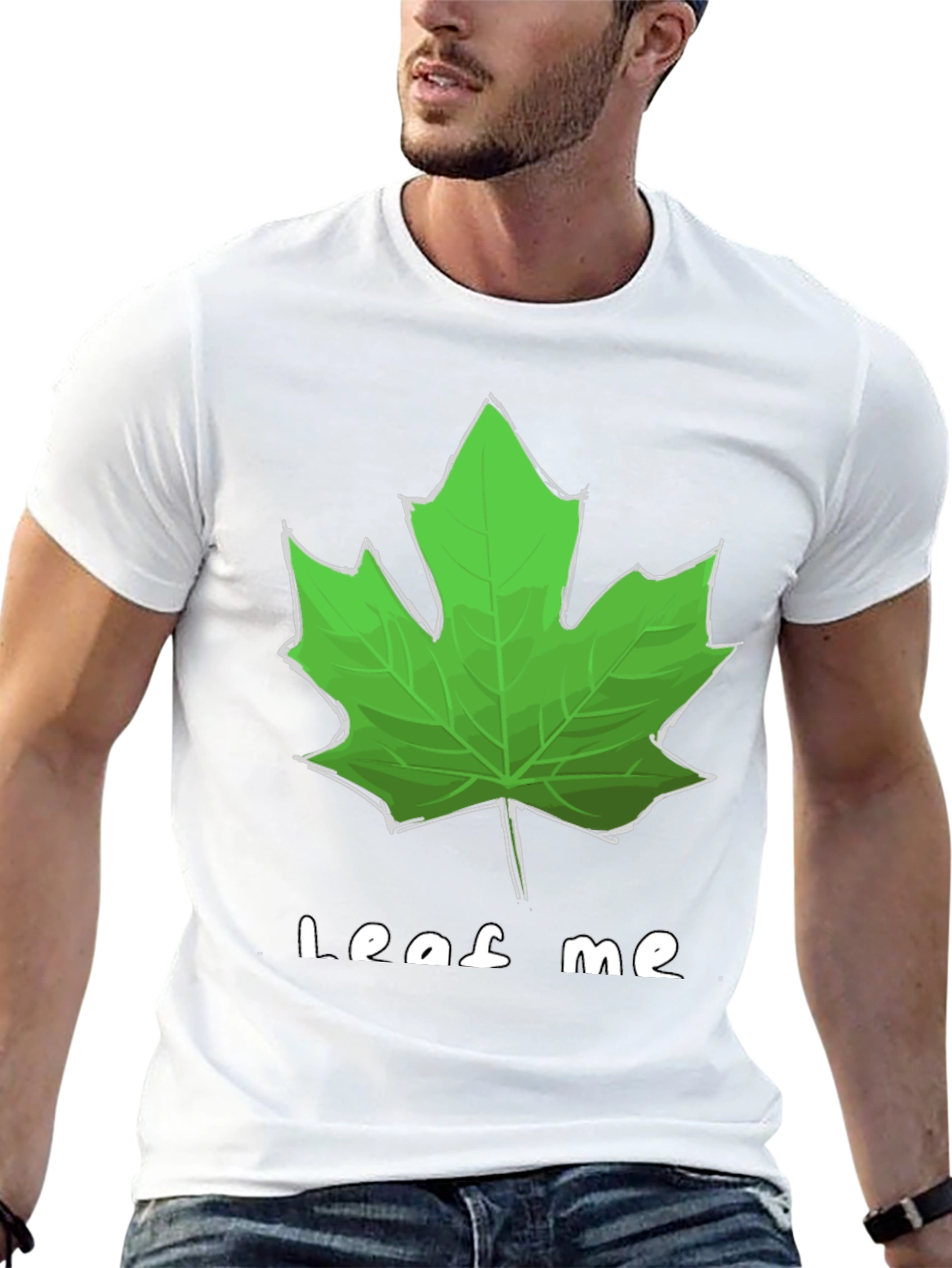 Leaf Me Alone Graphic T-Shirt - Black Cotton Tee