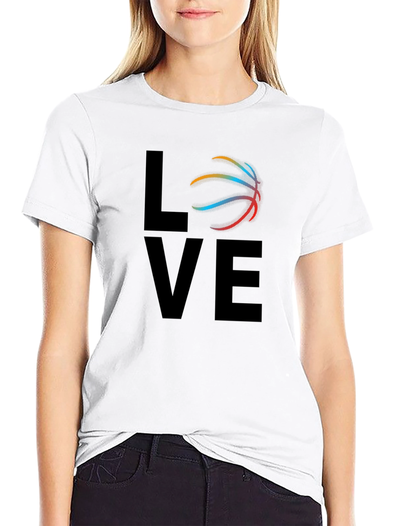 Basketball Love Graphic T-Shirt - Black