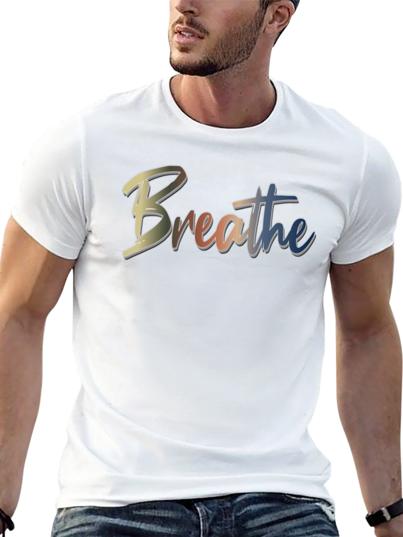 Breathe Graphic Tee - Relaxed Fit Black T-Shirt