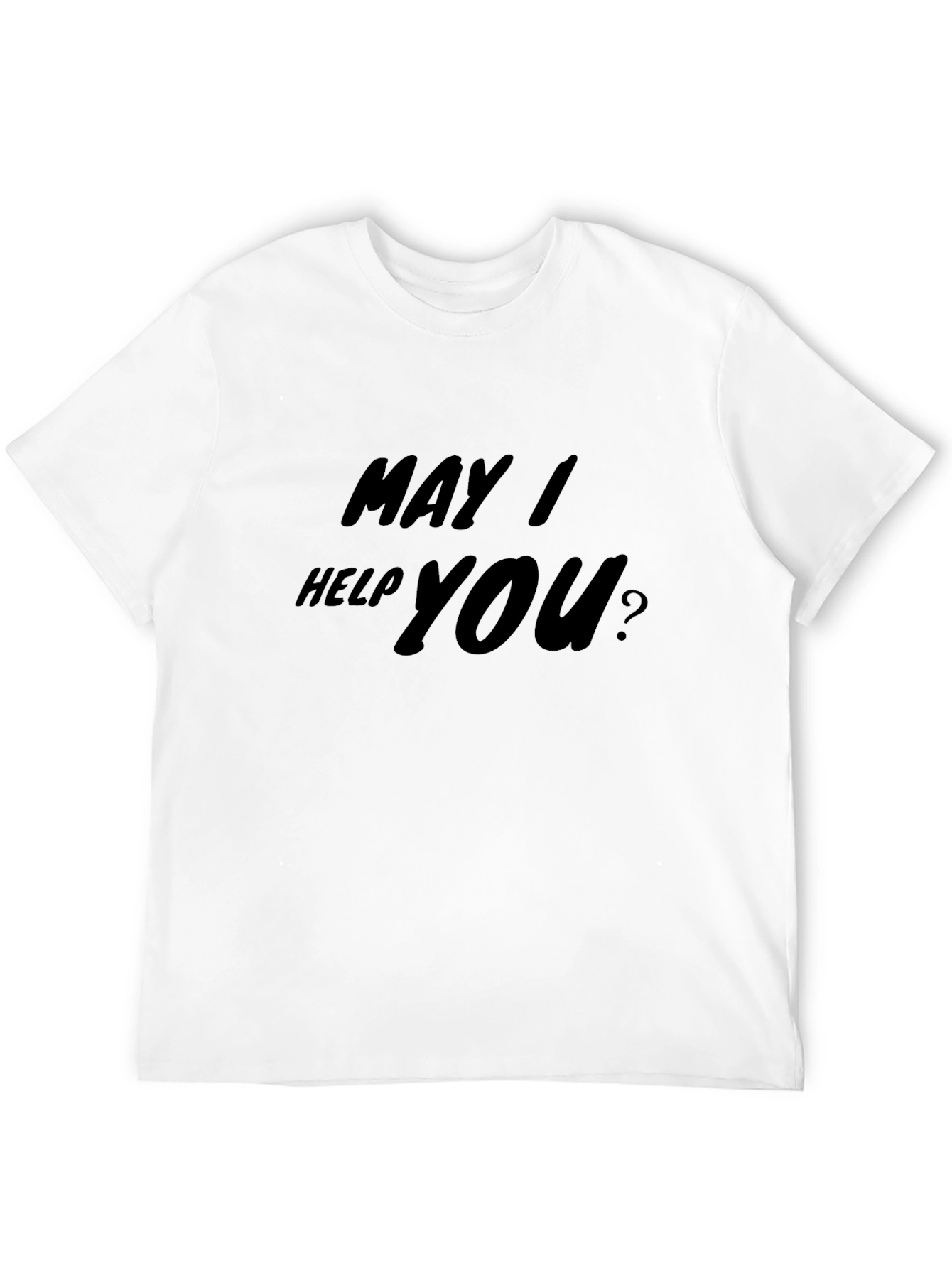 May I Help You? Black Cotton Tee