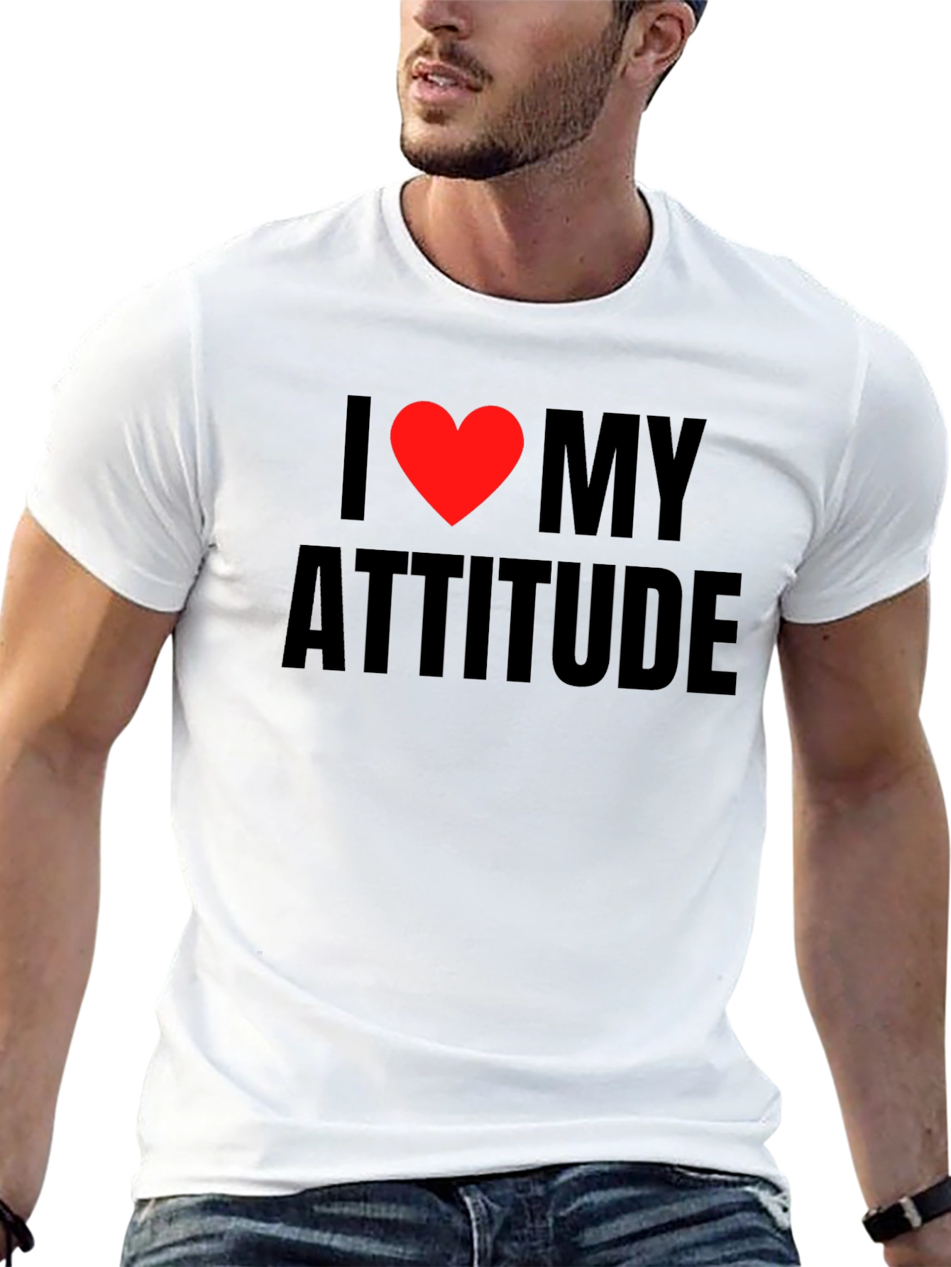 I Heart My Attitude T-Shirt - Black