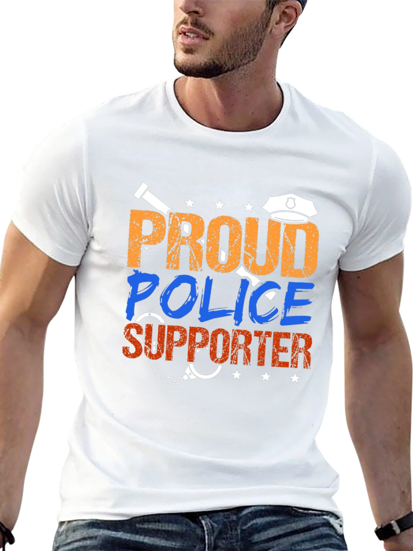 Proud Police Supporter Graphic Tee