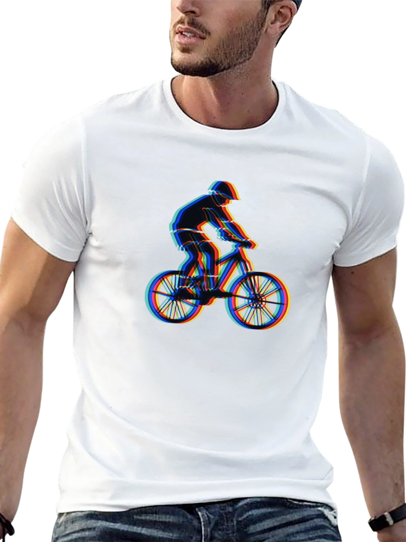 Cool Bike Rider Graphic T-Shirt - Black